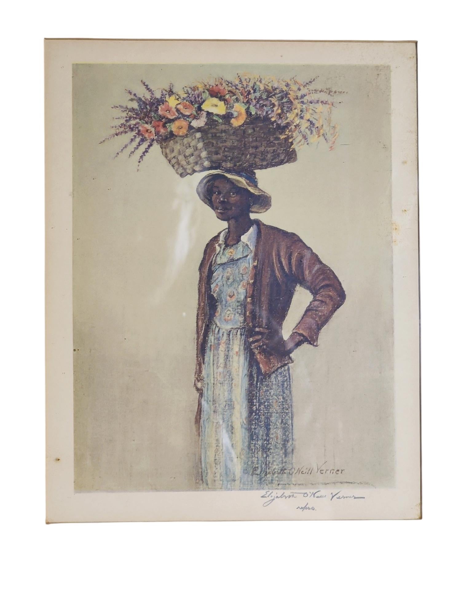 絵画 VERNIER HANDCRAFTED 1950s Framed Elizabeth O'Neill Verner Print Pencil Signed | Chairish