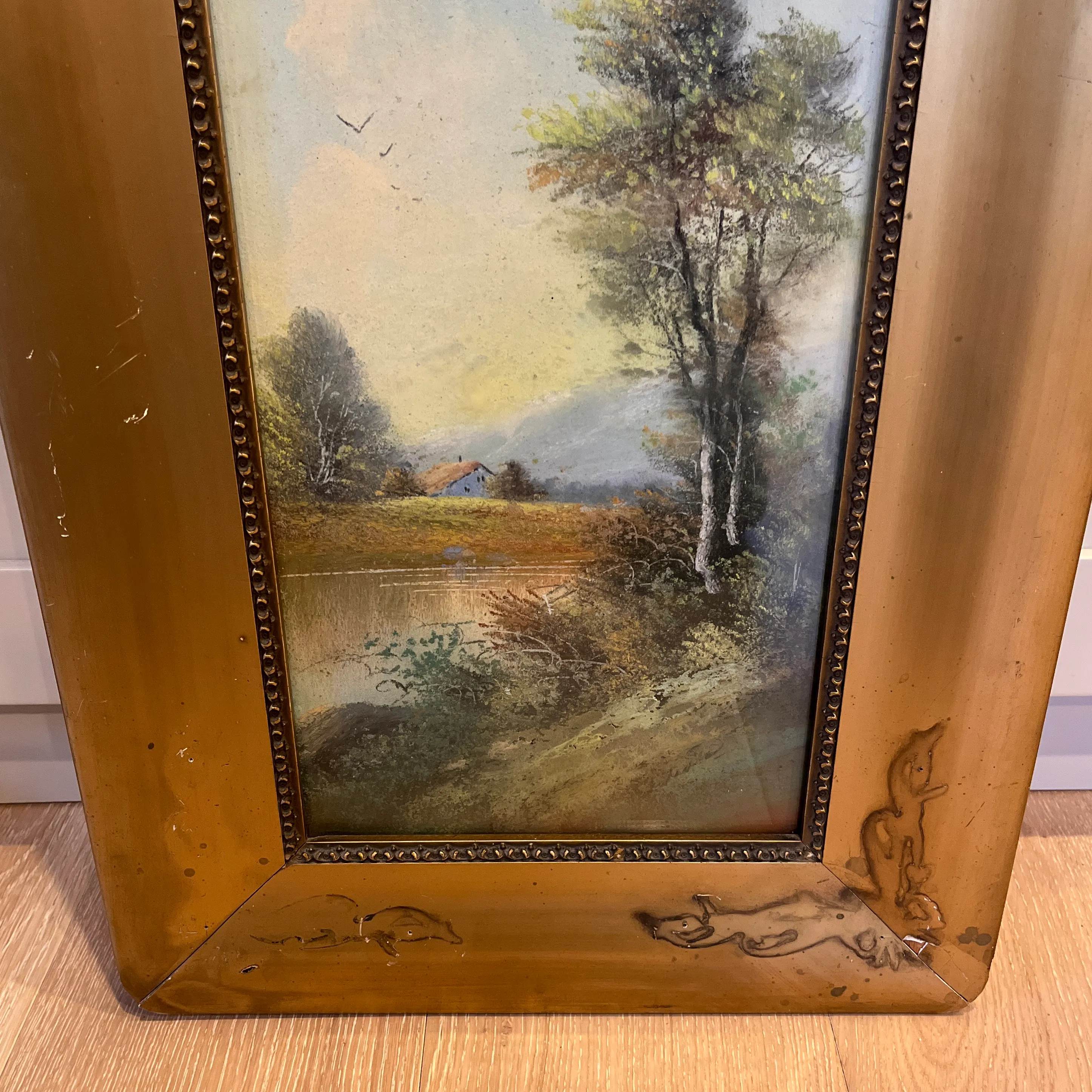 Charcoal Pastel Landscape Drawing Painting