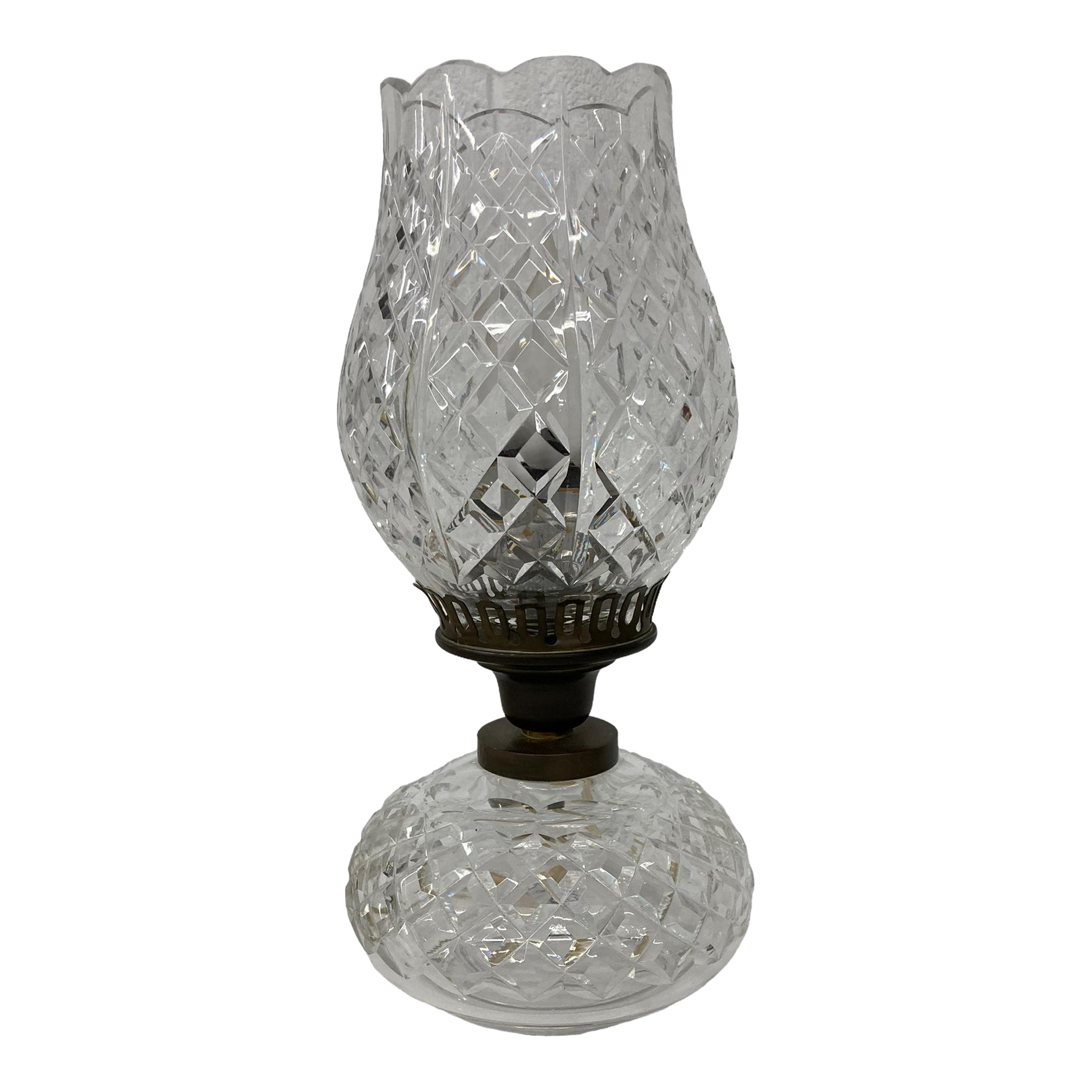Vintage 1980s Waterford Crystal Electric Hurricane Lamp Chairish