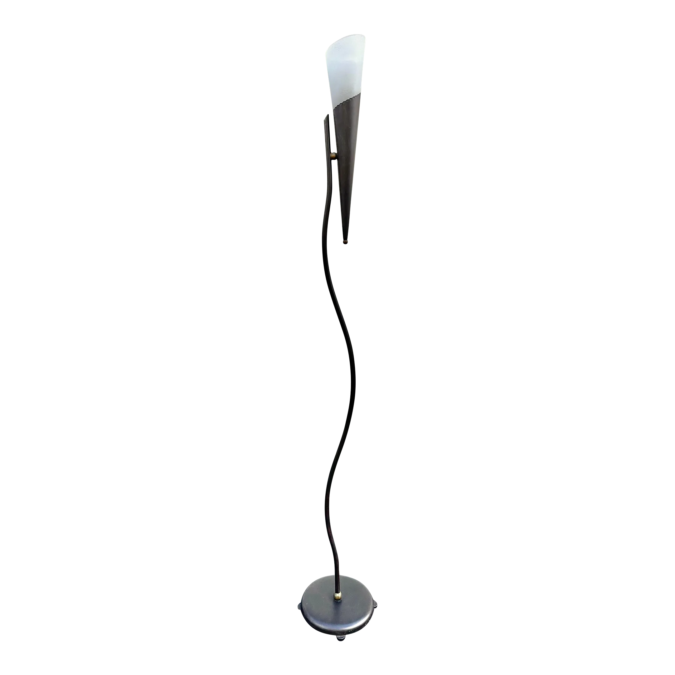 La Relco Milano Italian Curvy Torch Floor Lamp | Chairish