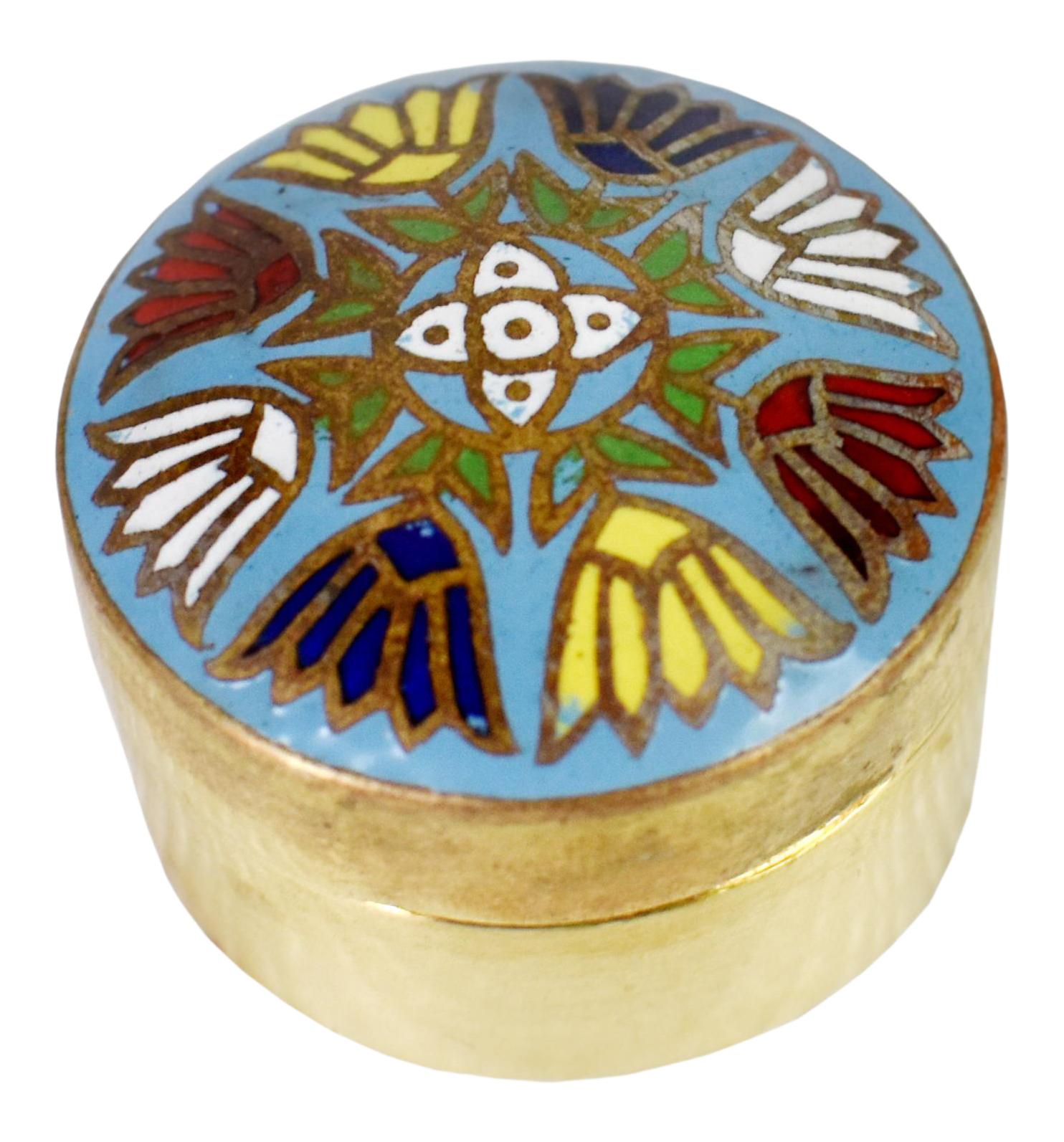 mid-20th-century-inlaid-floral-design-solid-brass-round-handmade-pill