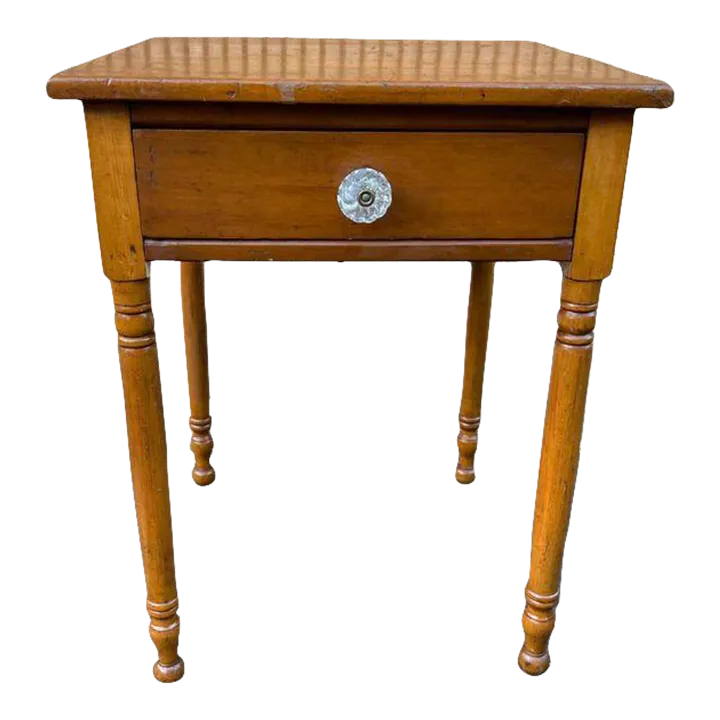19th Century Antique Pine Work -Side Table | Chairish