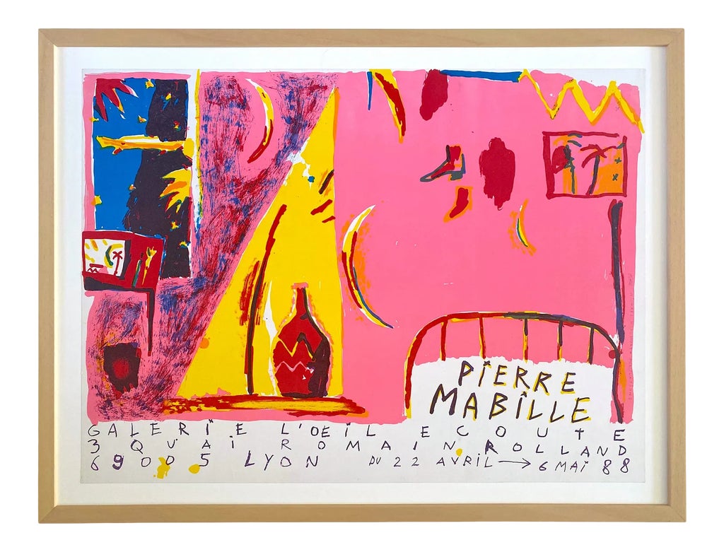 1980's ルネグリュオ ヴィンテージポスター(Pierre Balmain) Pierre Mabille Vintage 1988 Postmodern Fine Art Silkscreen Print