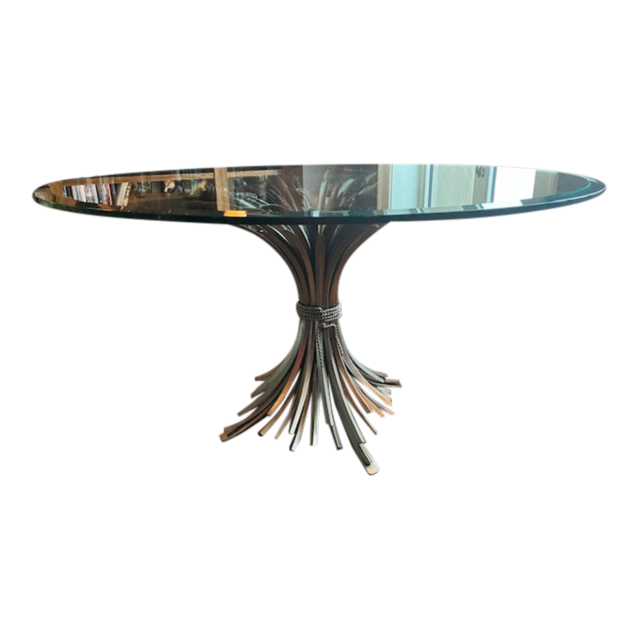 1980s Sheaf of Wheat Metal Base Dining Table Chairish