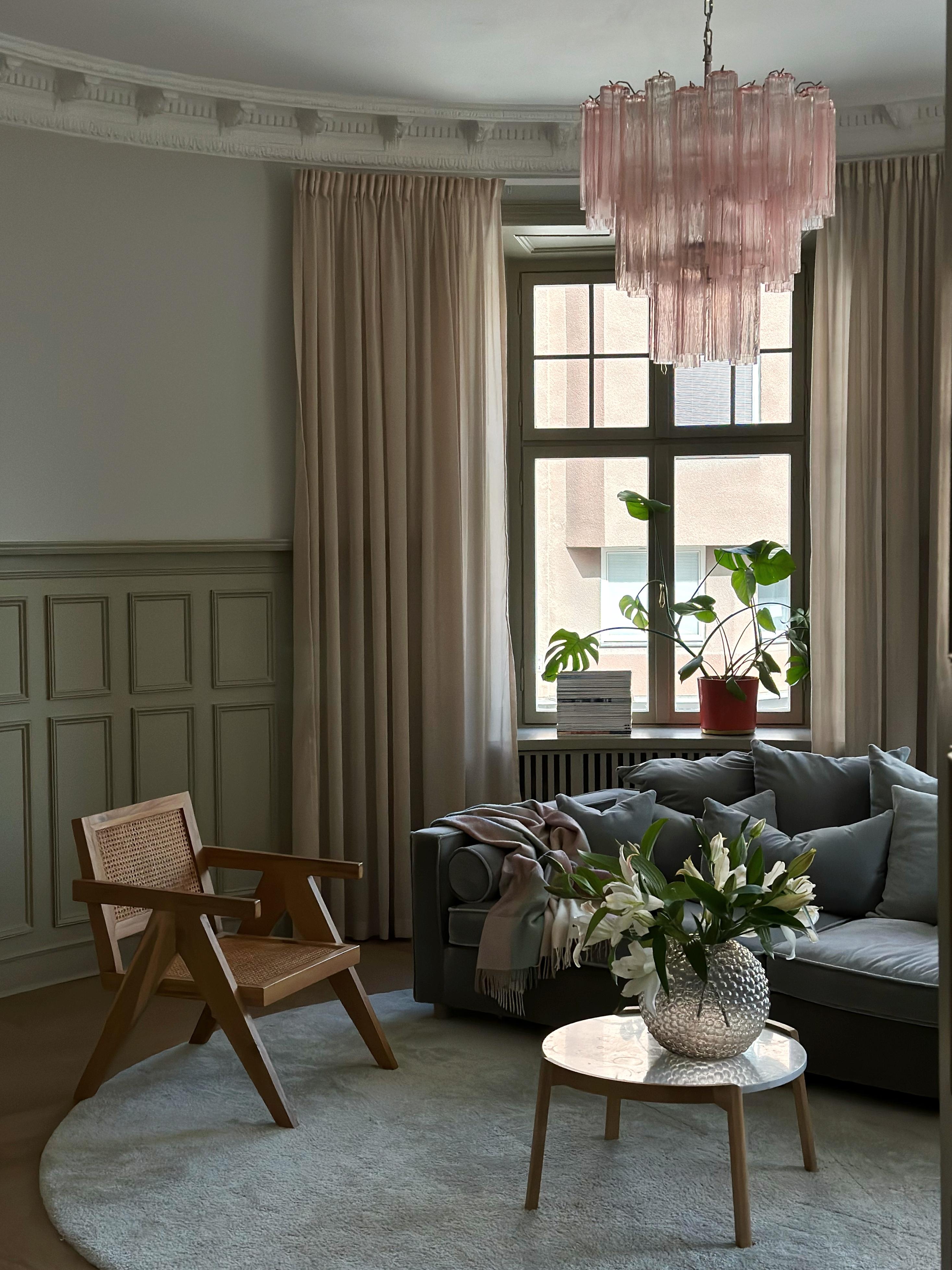 Pink Murano Glass Tronchi Chandelier