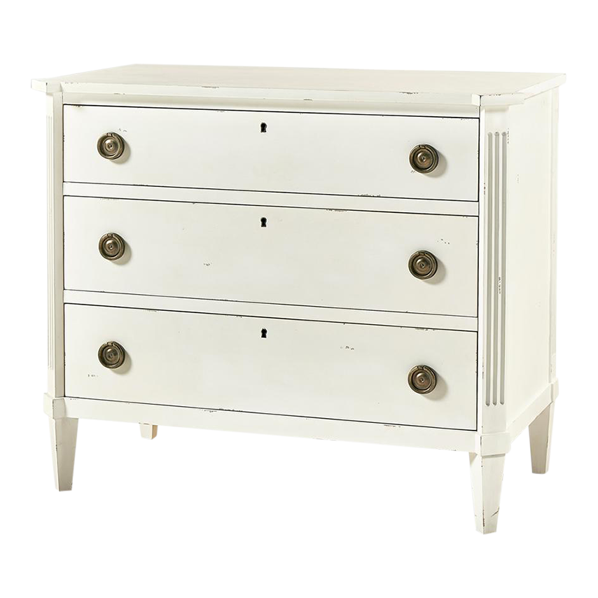 Swedish White Painted Commode | Chairish