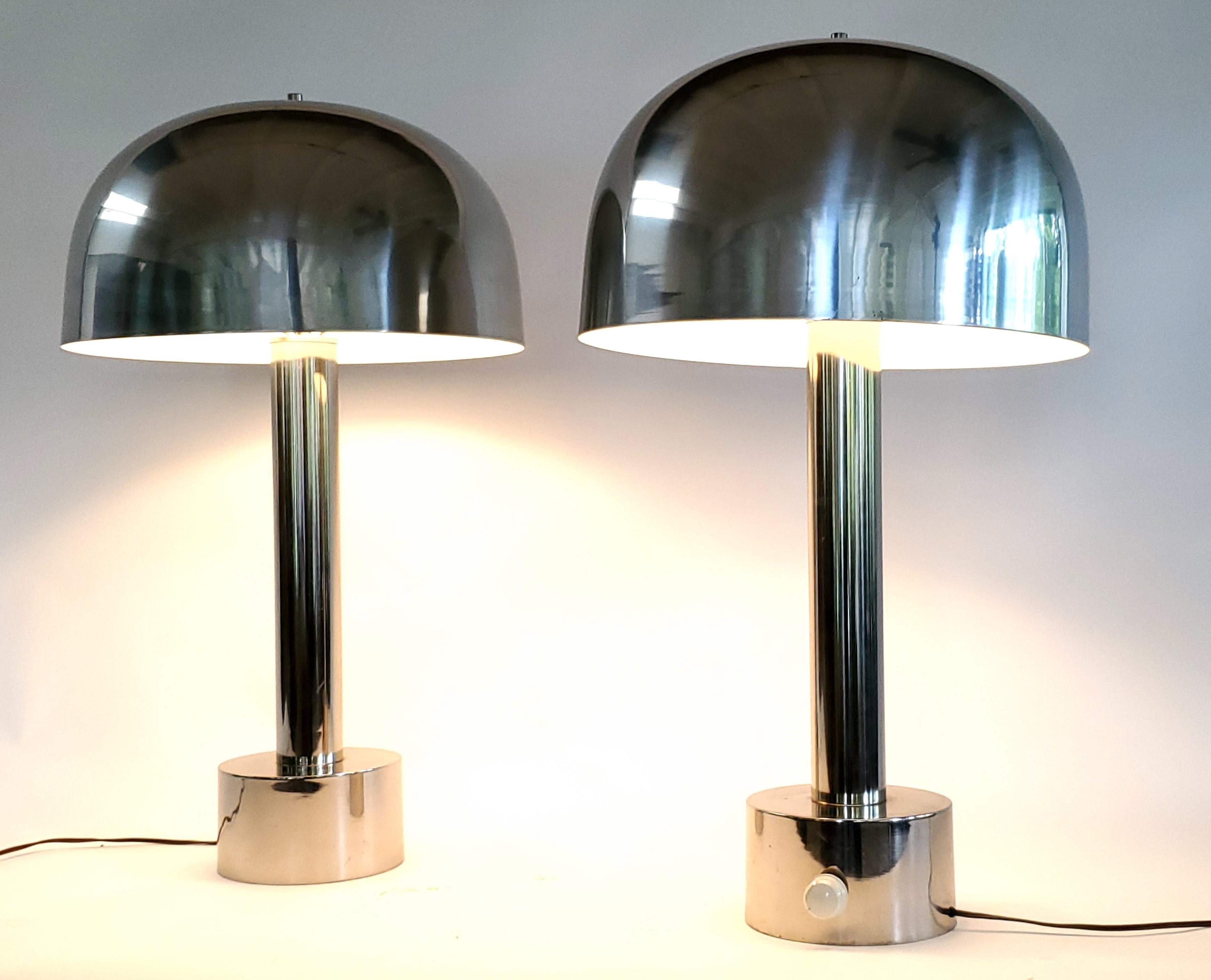 Mushroom Table Lamp Chrome