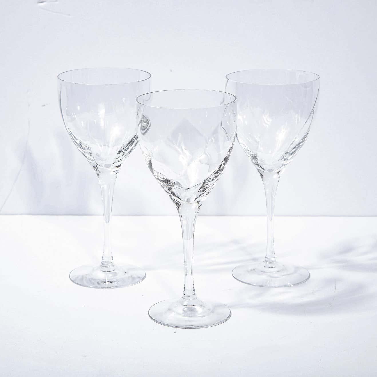 Clear Large Textured Wine Glass