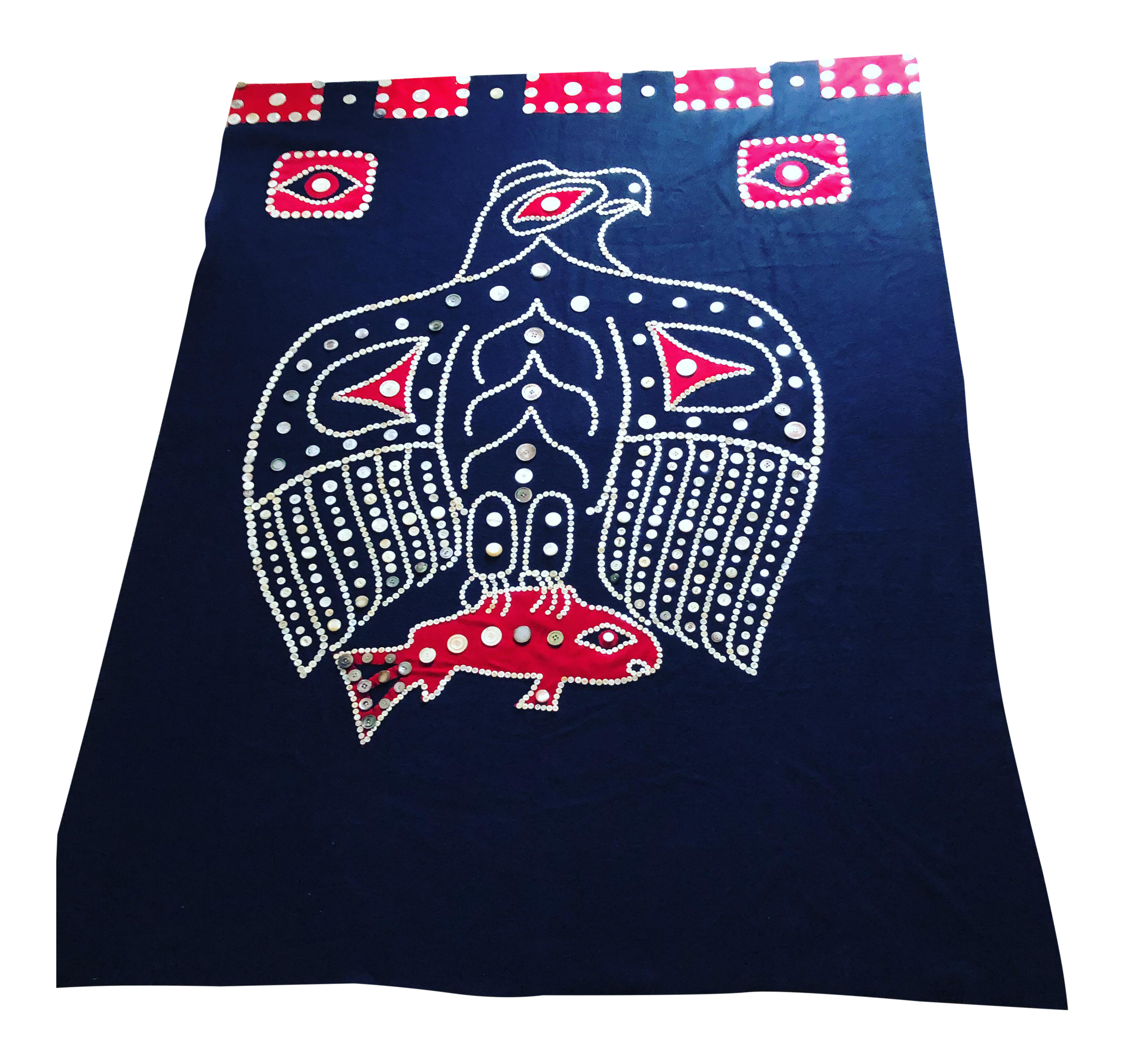 Northwest Indian Style Button Blanket Chairish Northwest Indian Style Button Blanket Chairish