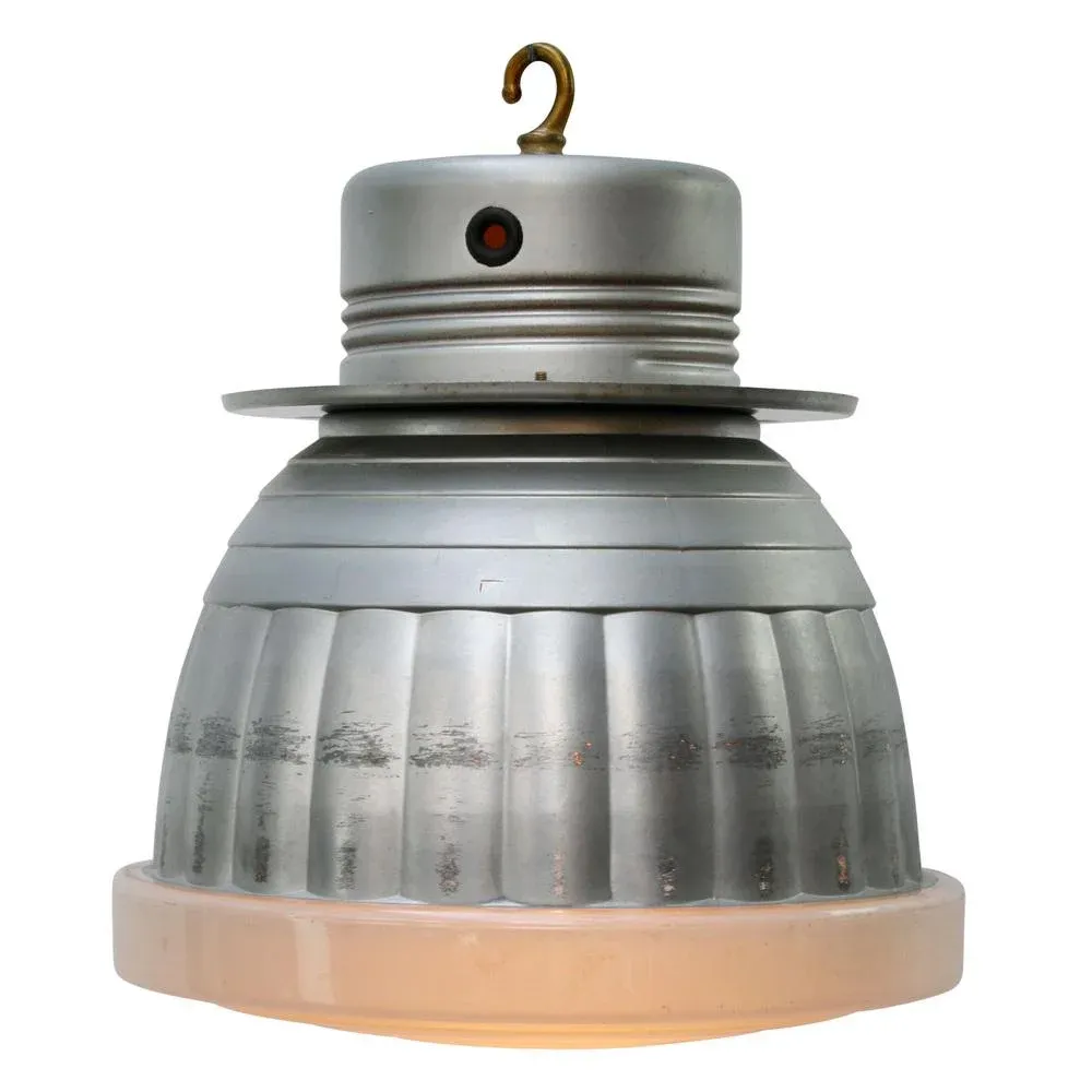 Vintage Industrial Mercury Glass Pendant Lamp by Adolf Meyer for Zeiss Ikon