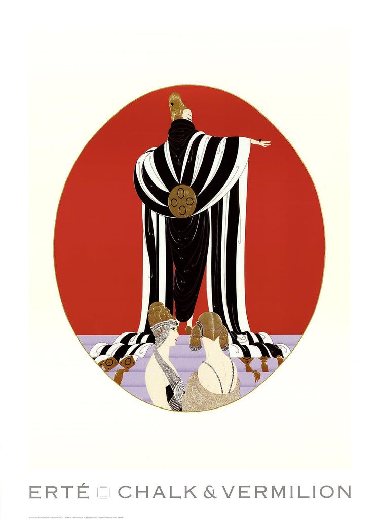1994 Erte 'Monaco' Art Deco Multicolor, Red, Black & White USA Offset ...