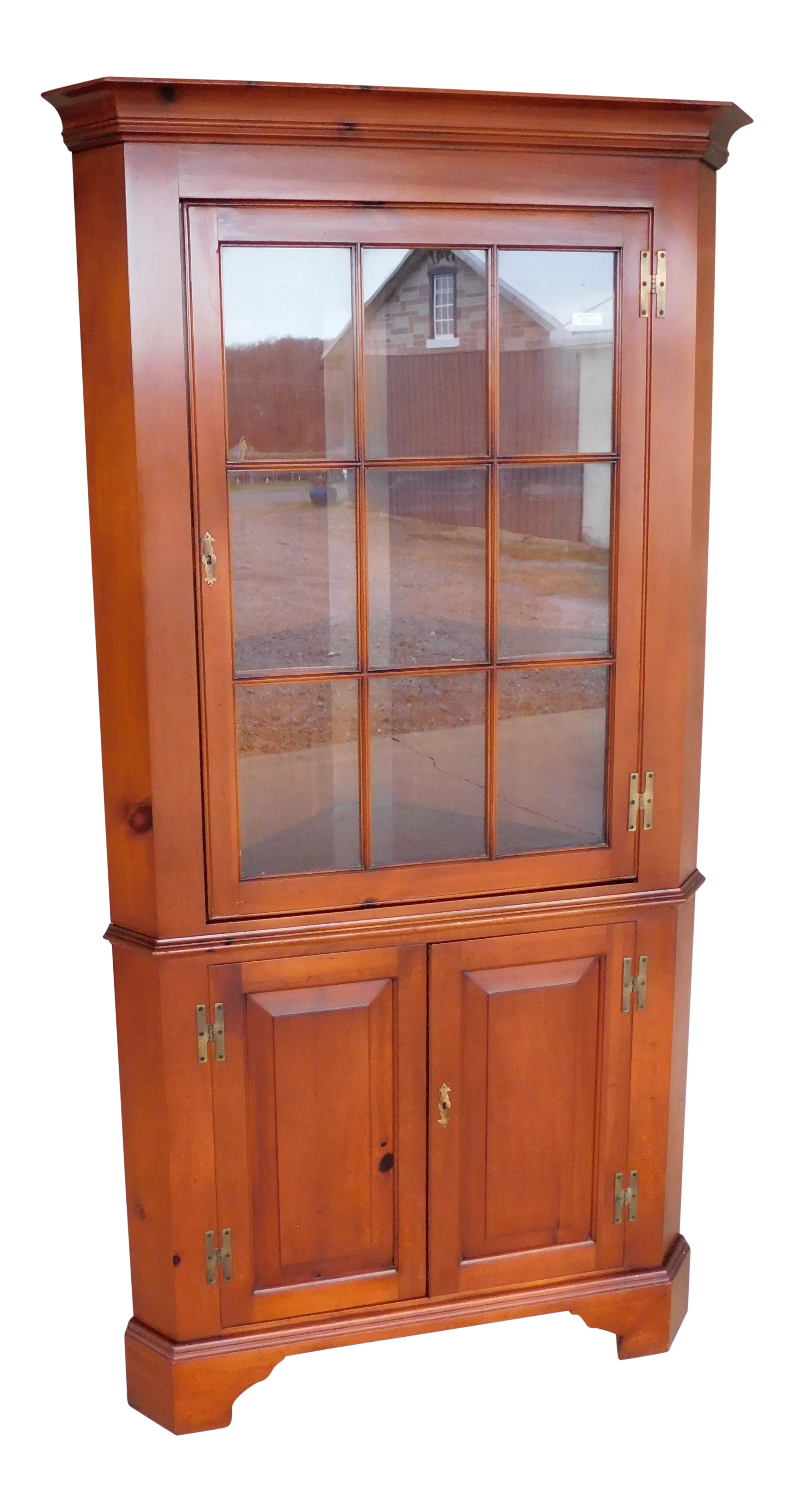 Henkel Harris Chippendale Style Pine 9 Pane Corner Cabinet Chairish