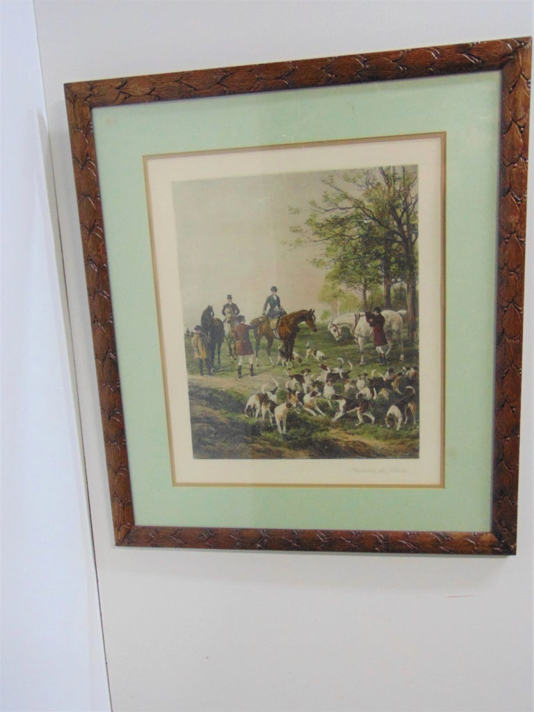 英国 Heywood Hardy「The Finish」額装プリント Heywood Hardy “ Presenting the Bush “ Fox Hunting Hand Colored
