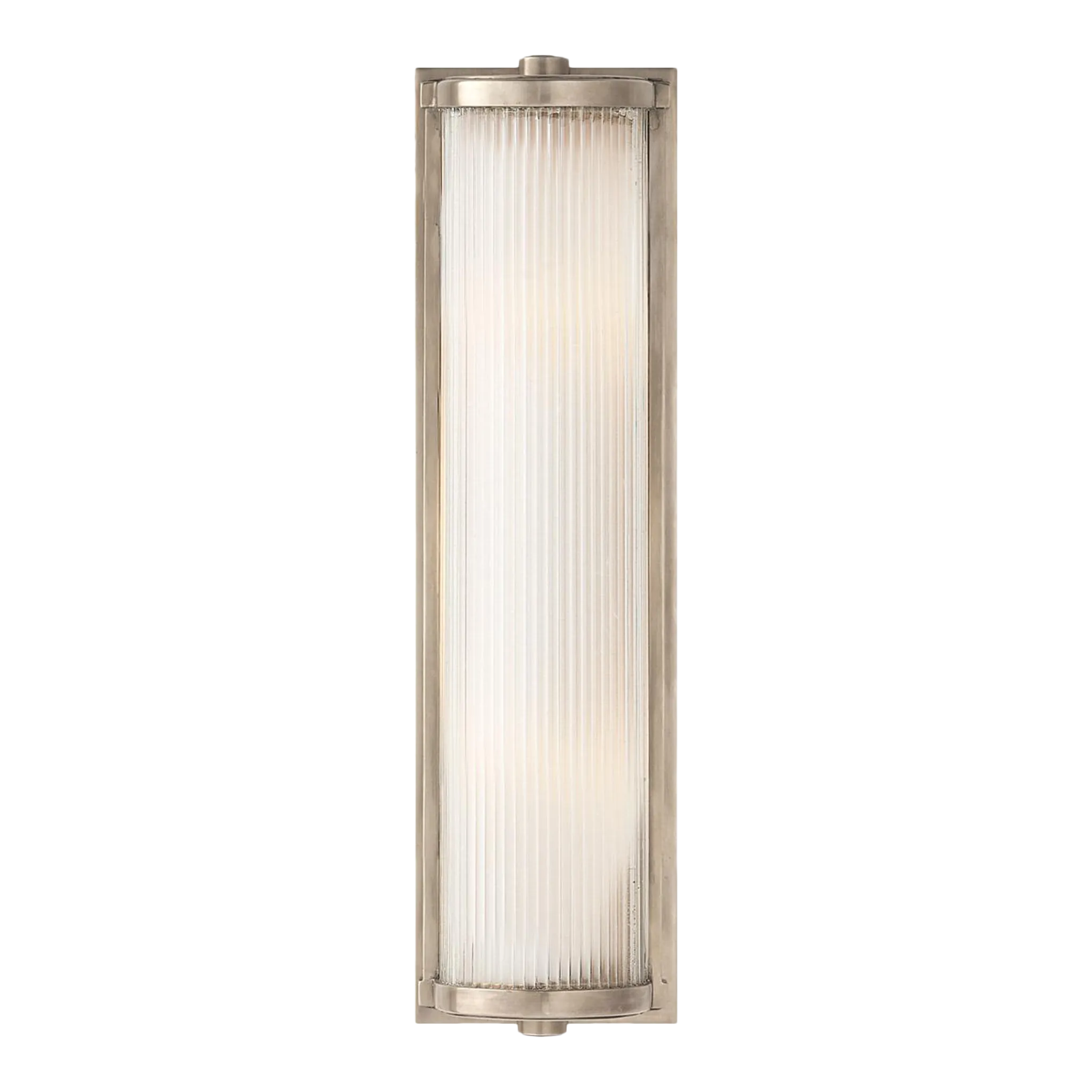 Thomas O'Brien for Visual Comfort Signature Dresser Long Glass Rod Light in Antique Nickel with