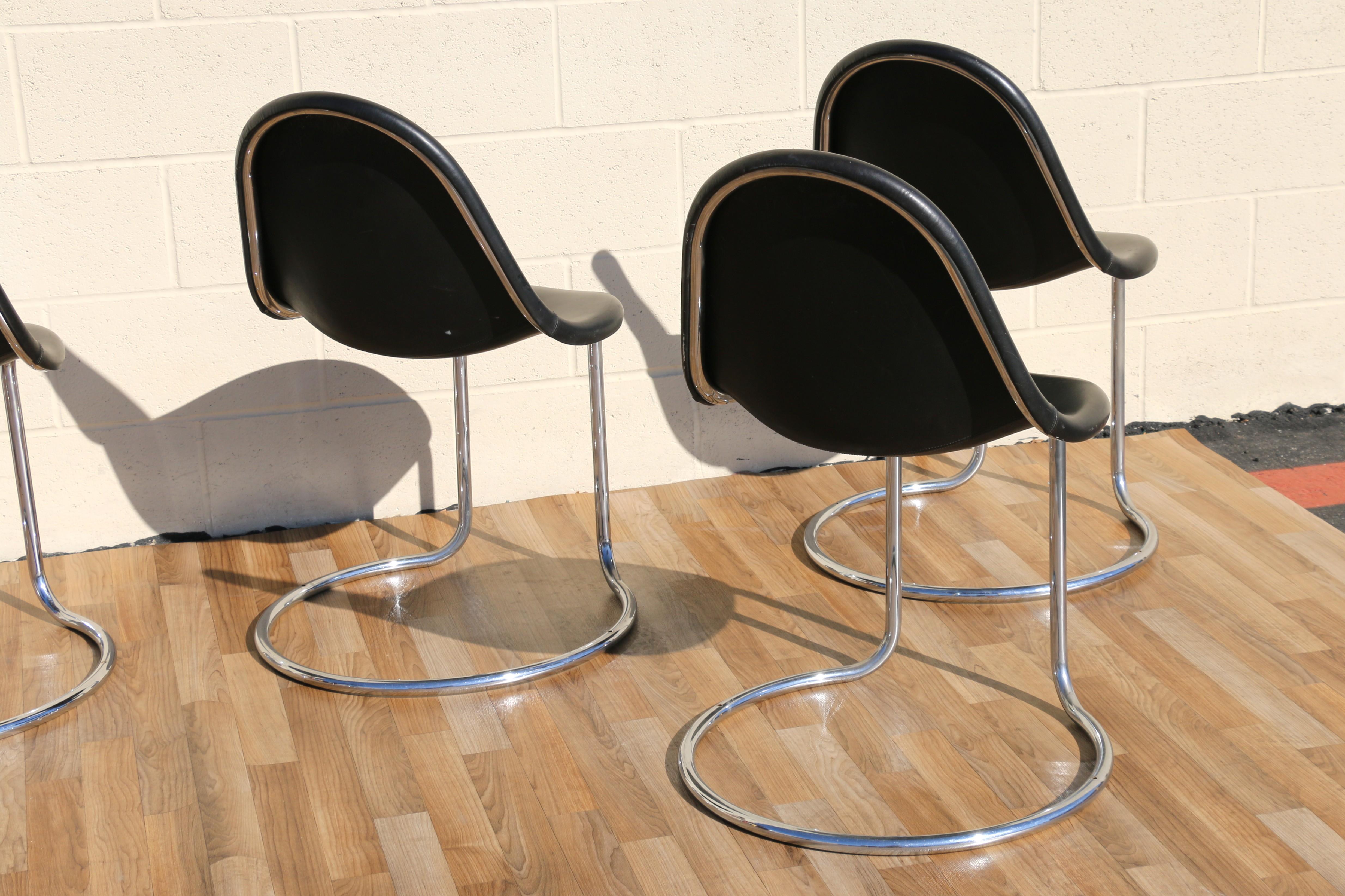 Set of Six “Maia” Dining Chairs by Giotto Stoppino for Bernini