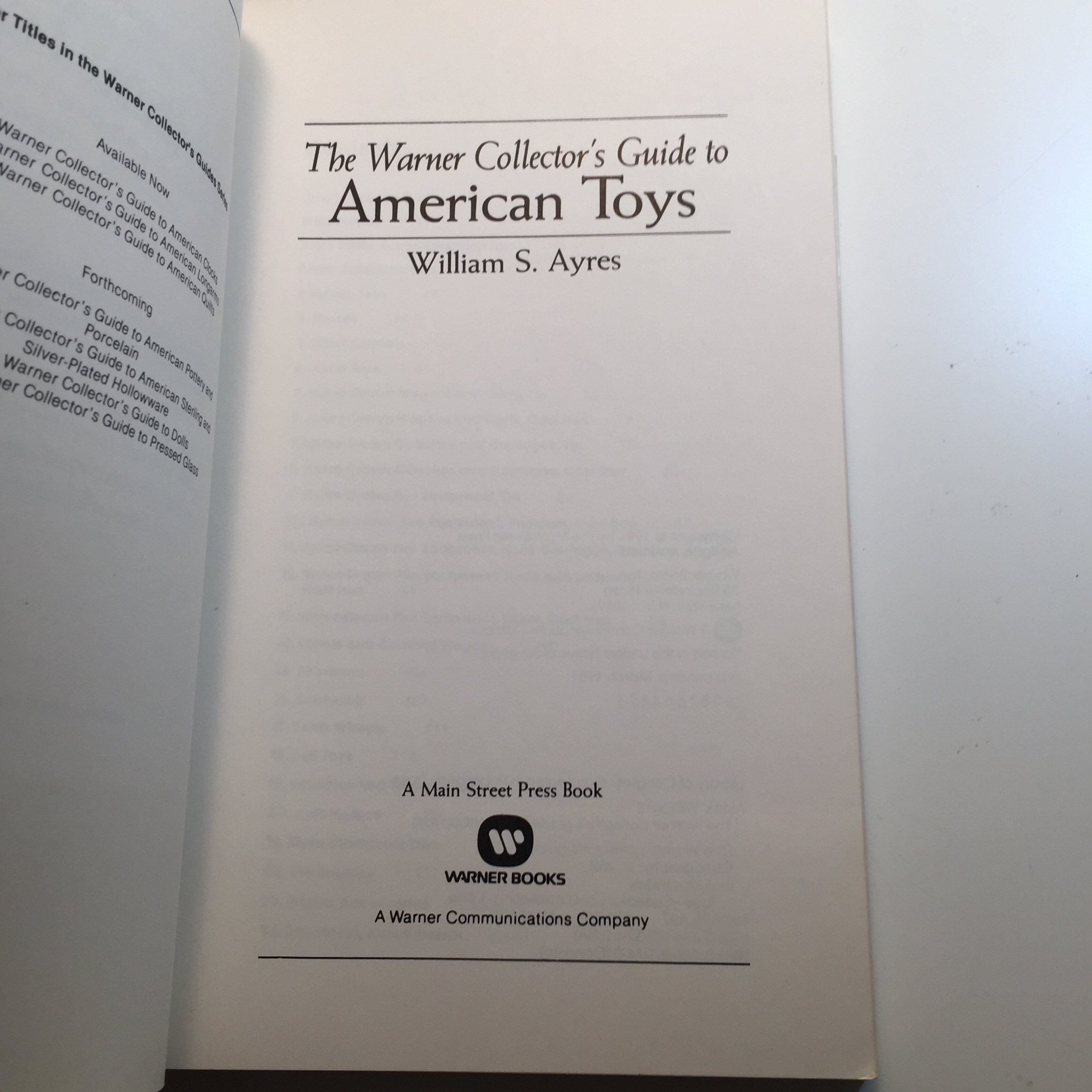 The Warner Collector's Guide to American Toys by William S