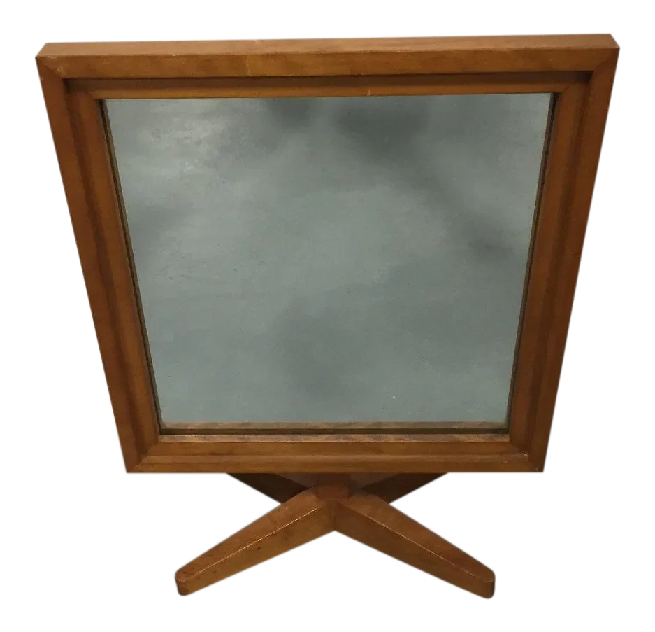 MidCentury Wooden Table Mirror Chairish
