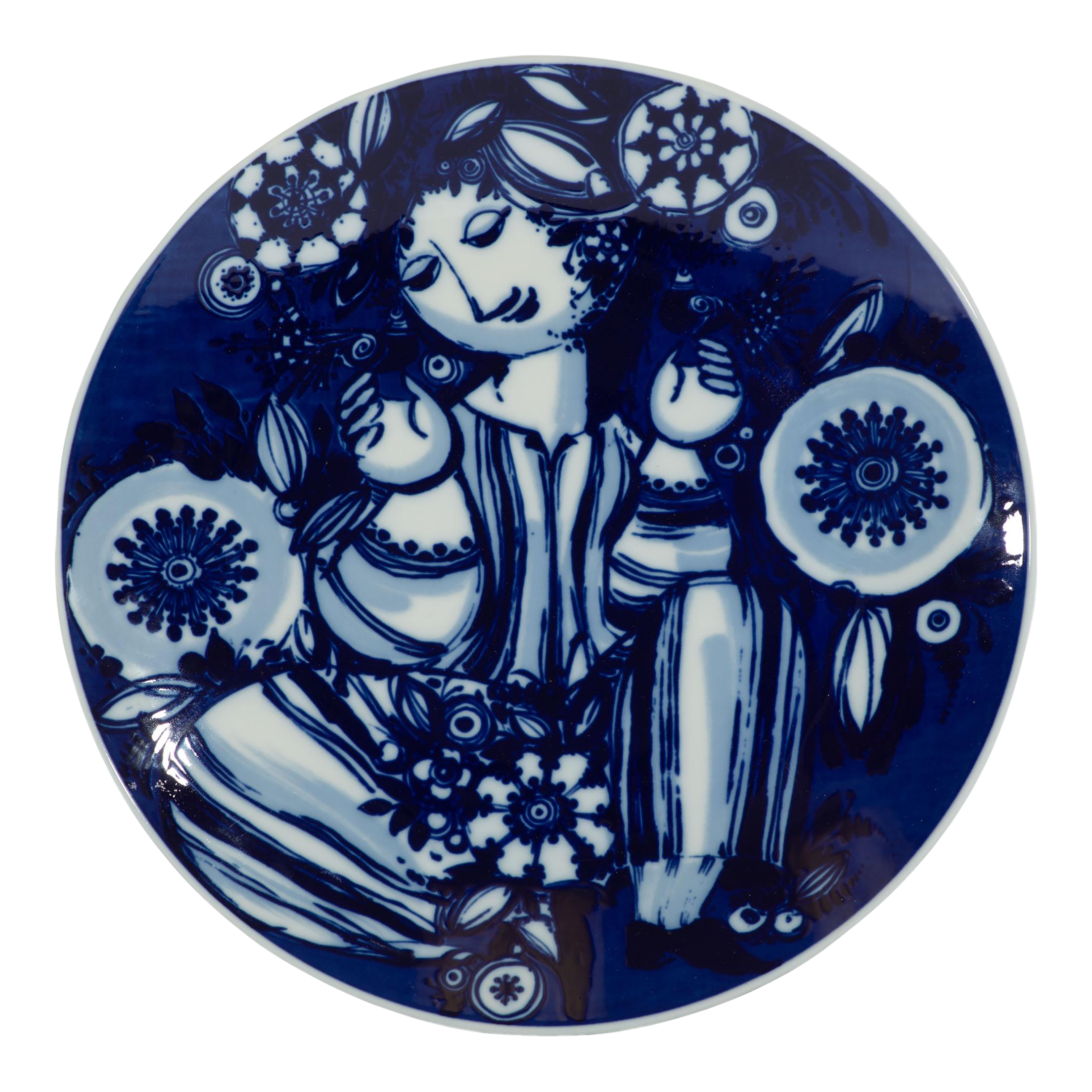 Bjørn Wiinblad Rosenthal Studio Line Blue and White Plate | Chairish