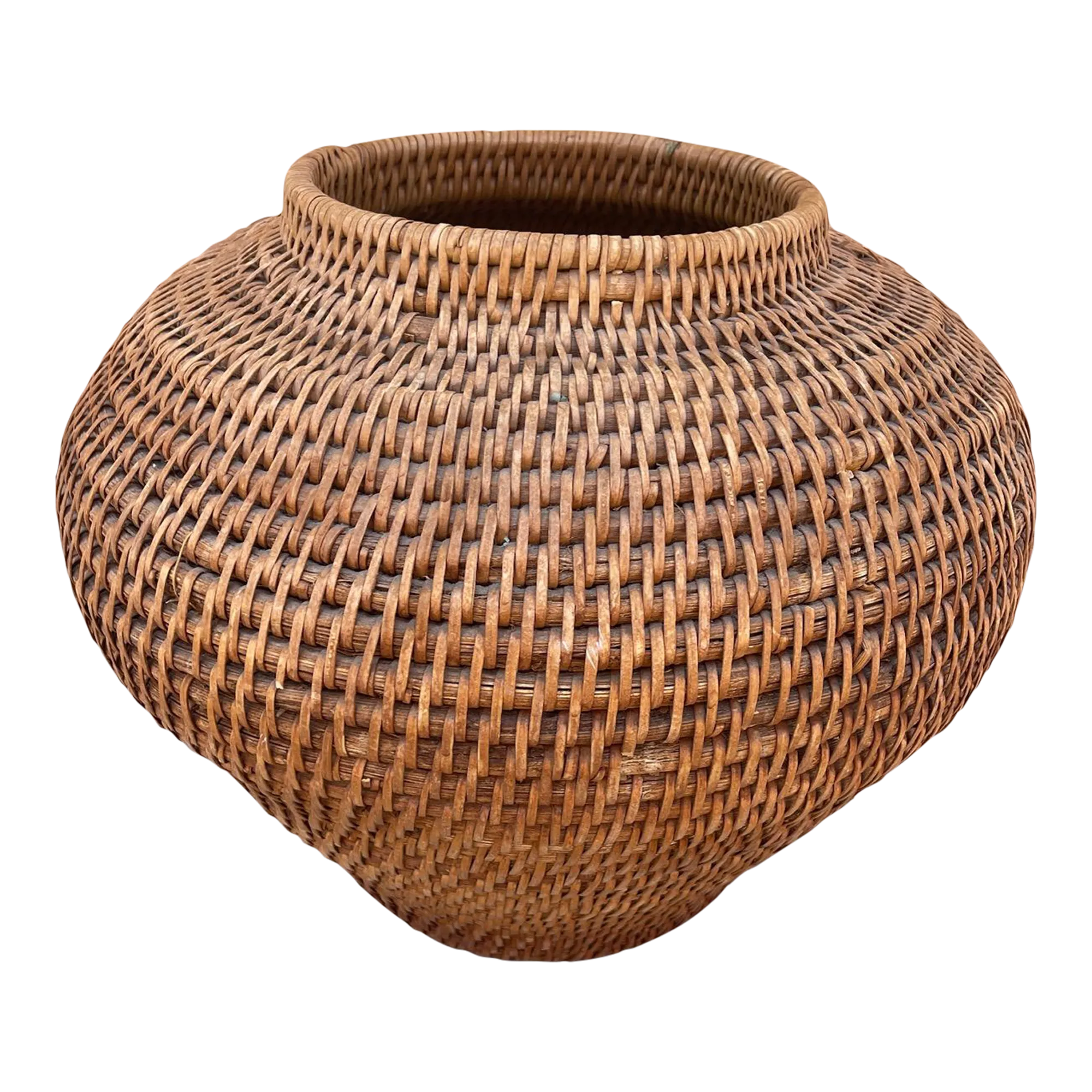 Woven Rattan Snake Charmer Basket/Vase | Chairish
