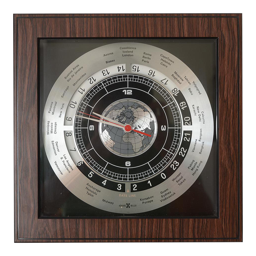 Mid Century Modern Howard Miller World Time Clock Chairish