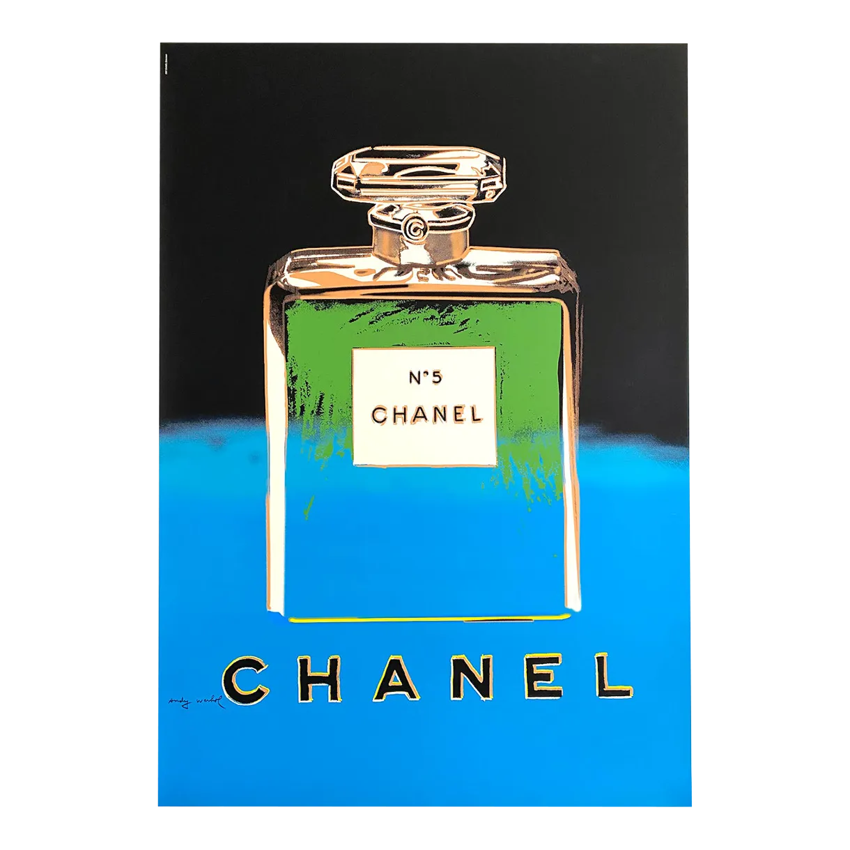 美品　Chanel N5 Perfume - Green Andy Warhol 美品Chanel N5 Perfume - Green Andy Warhol