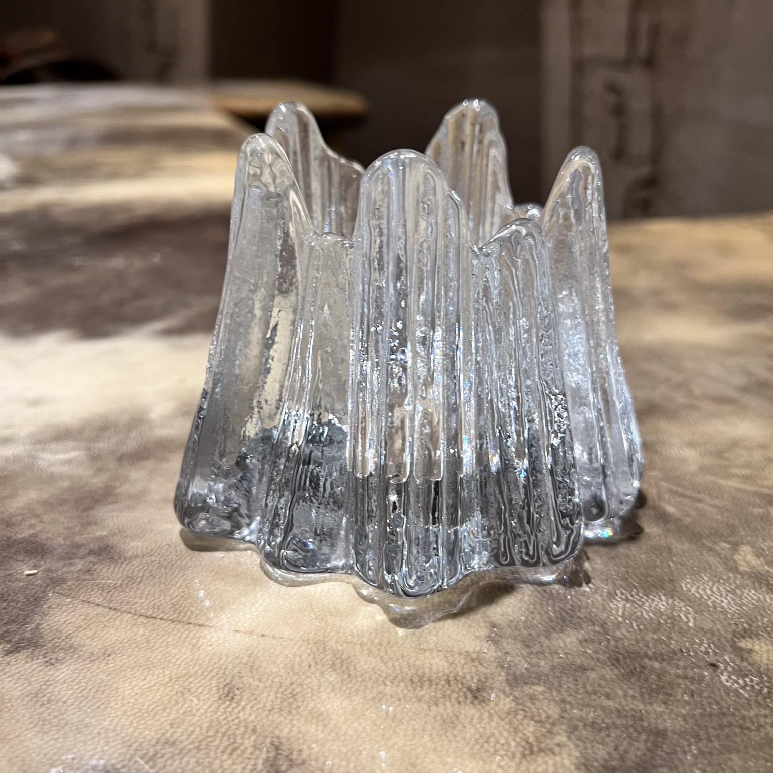 1960s Rune Strand for Nybro Swedish Art Glass Votive Candle Holder