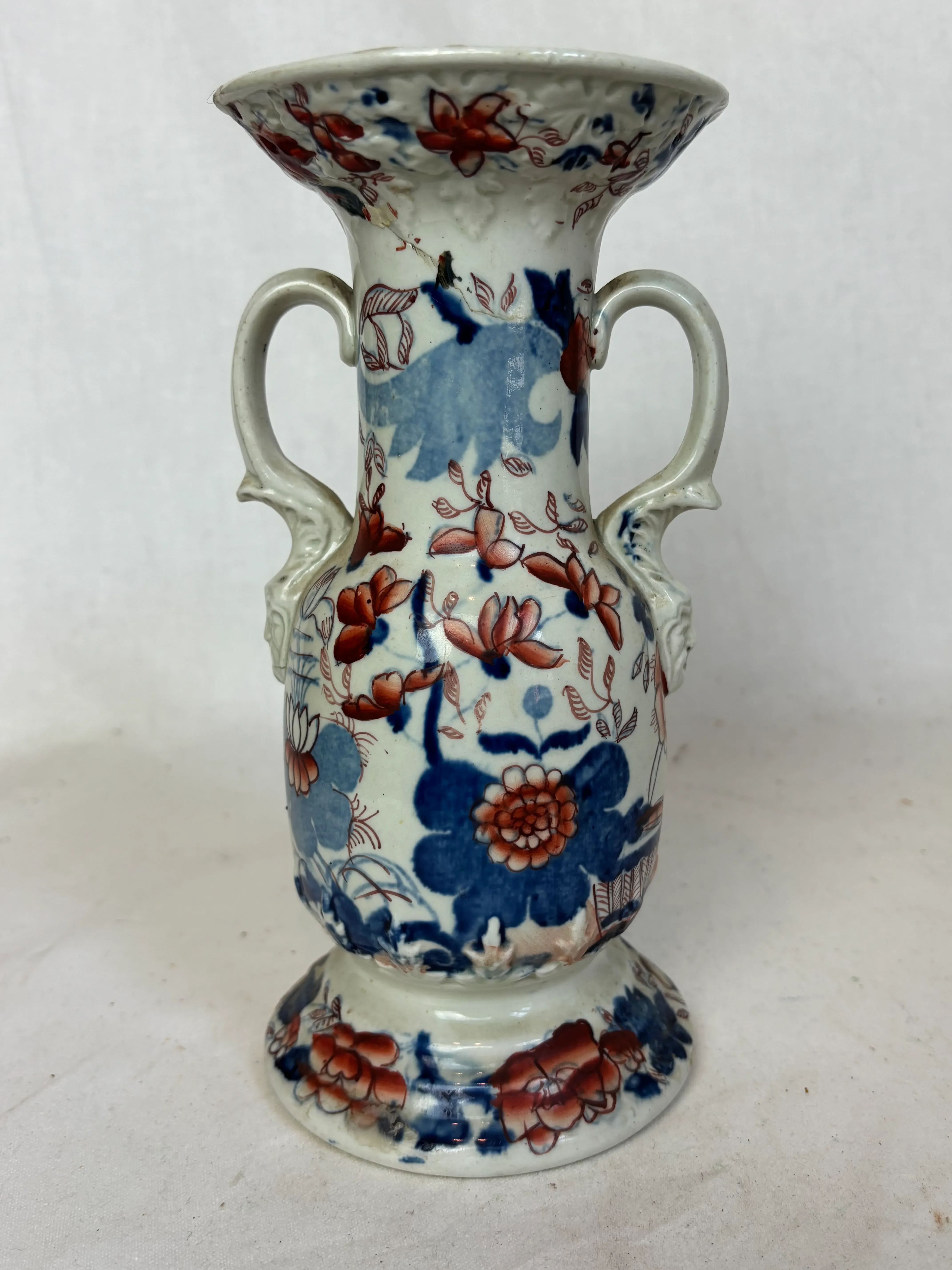Mid 20th Century Chinese Porcelain Blue + Rust Vase main image 6