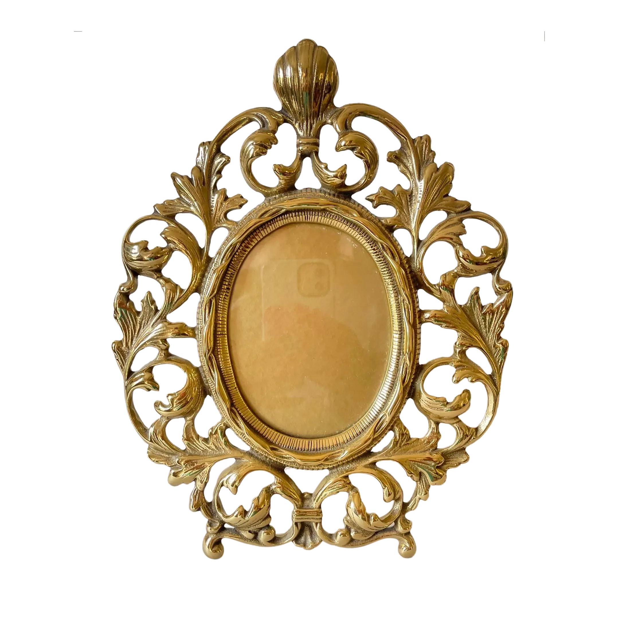 Large Vintage Solid Brass Picture Frame