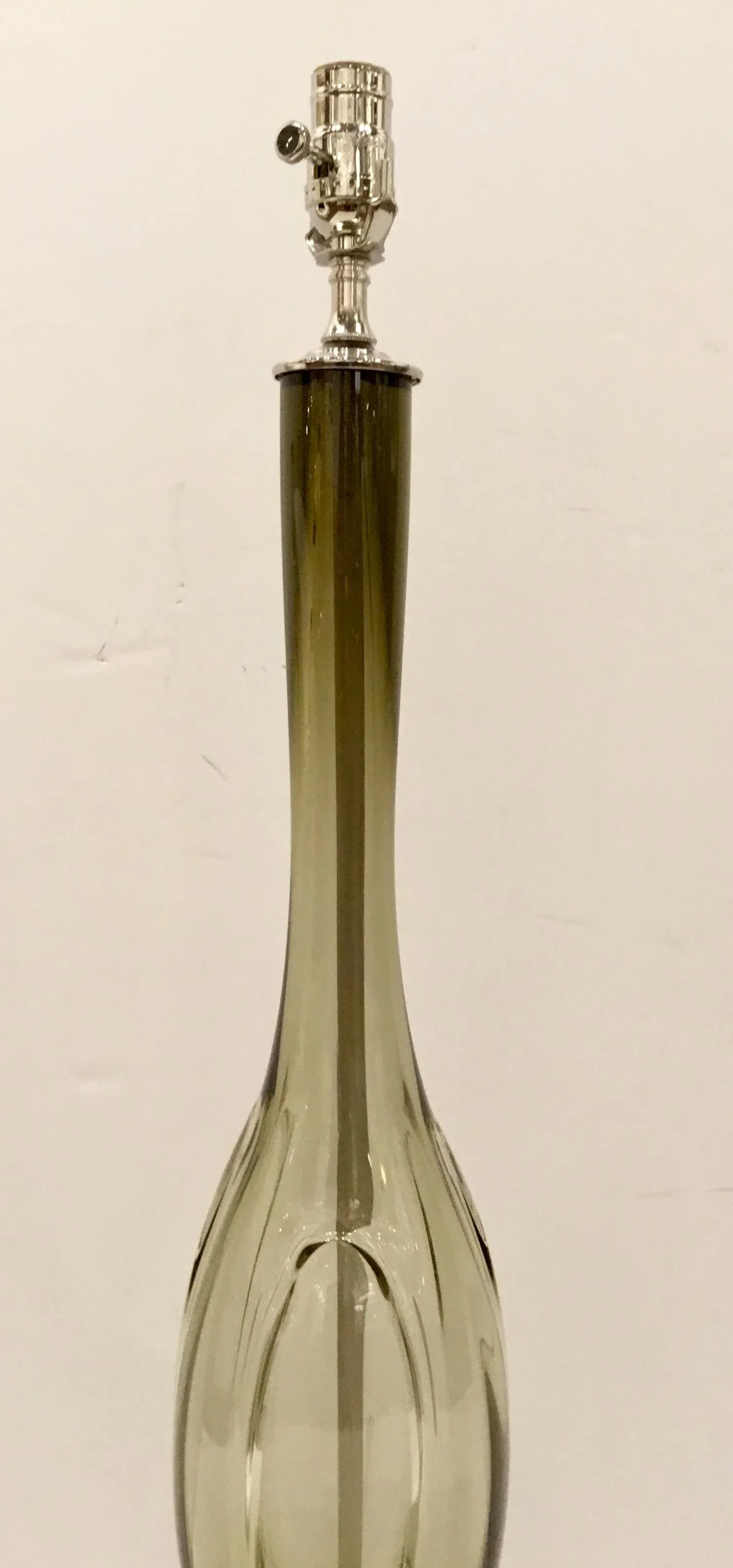 Vintage Mid-Century Italian Smoked Glass Lamp