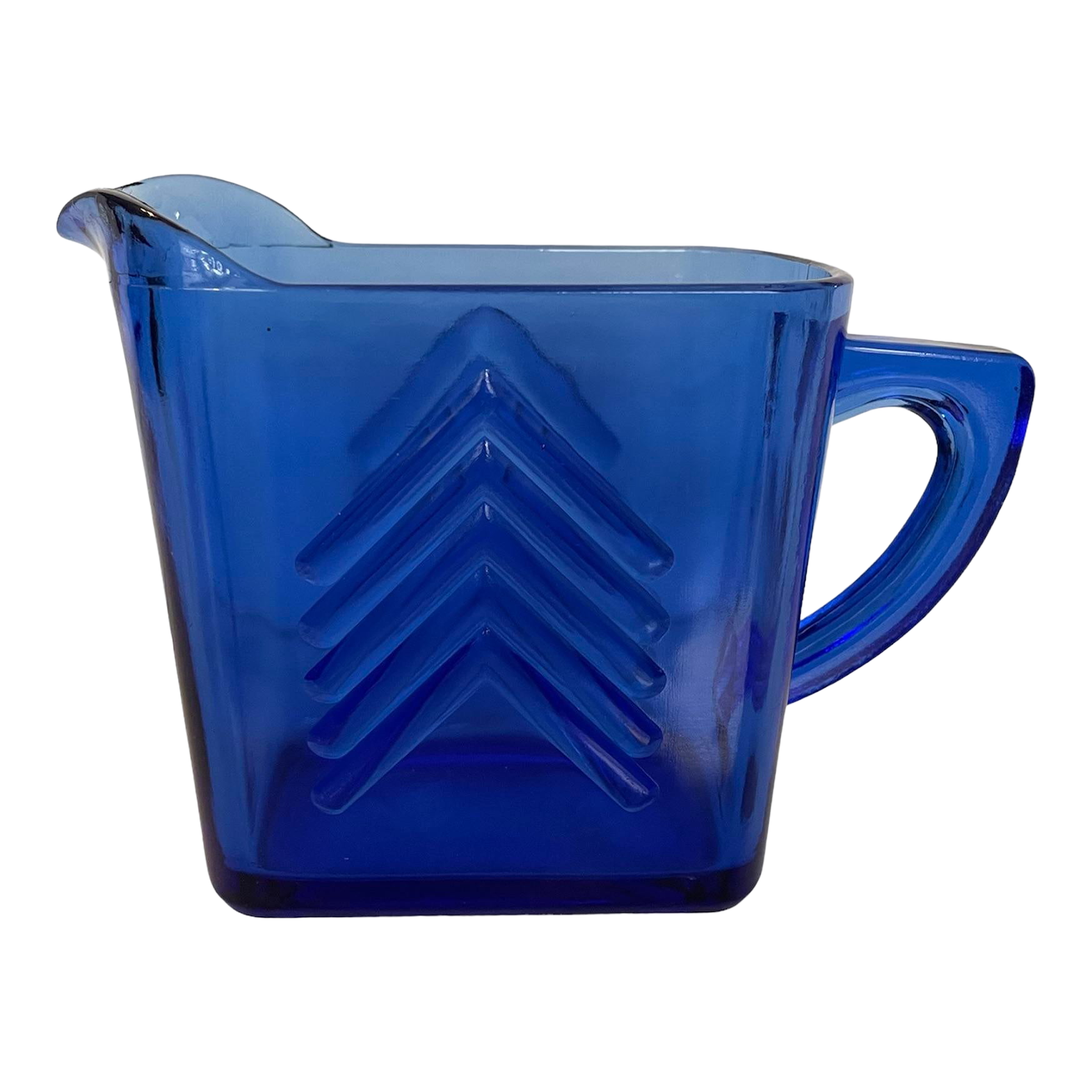 Vintage blue glass pitcher chairish