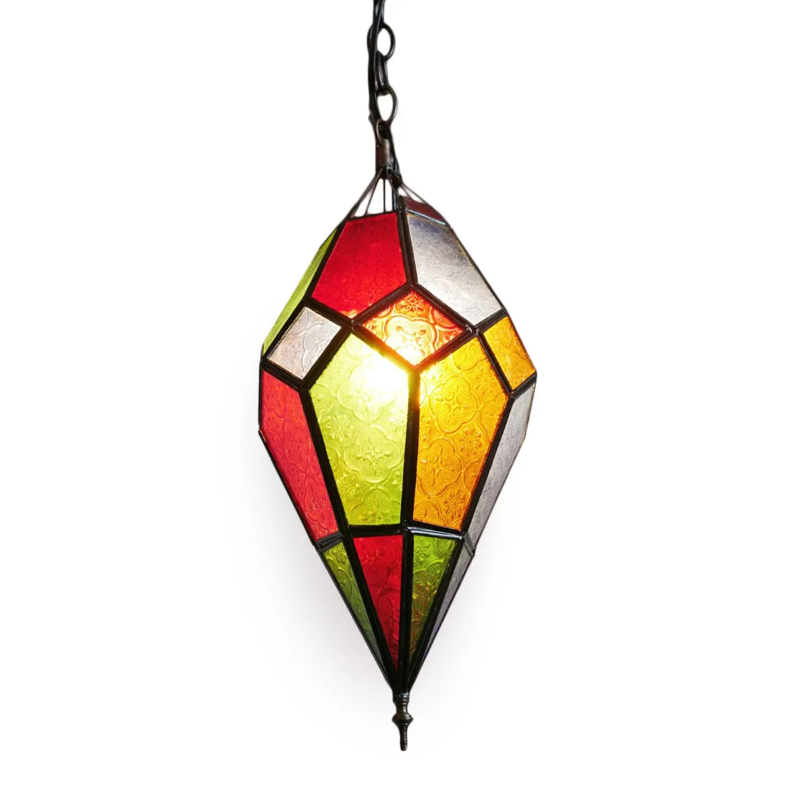 Vintage Colorful Prism Glass Pendant Light