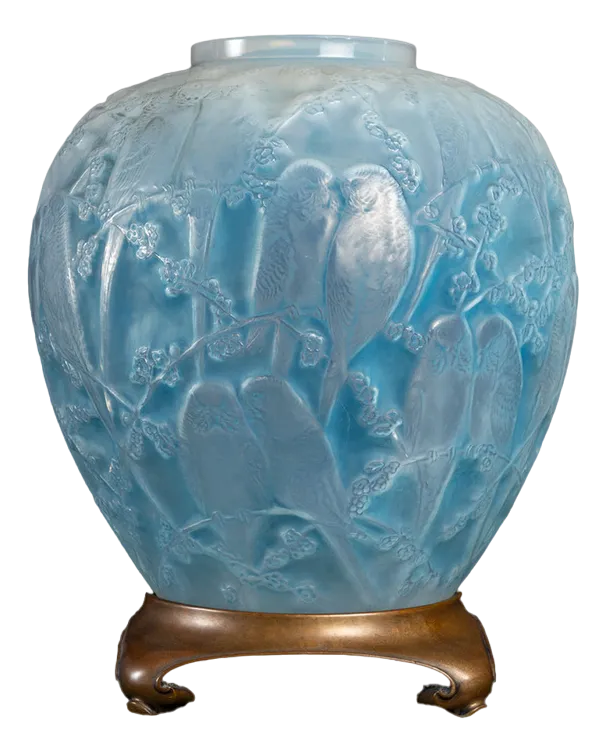 Opalescent Parakeets Vase by René Lalique, 1919 | Chairish