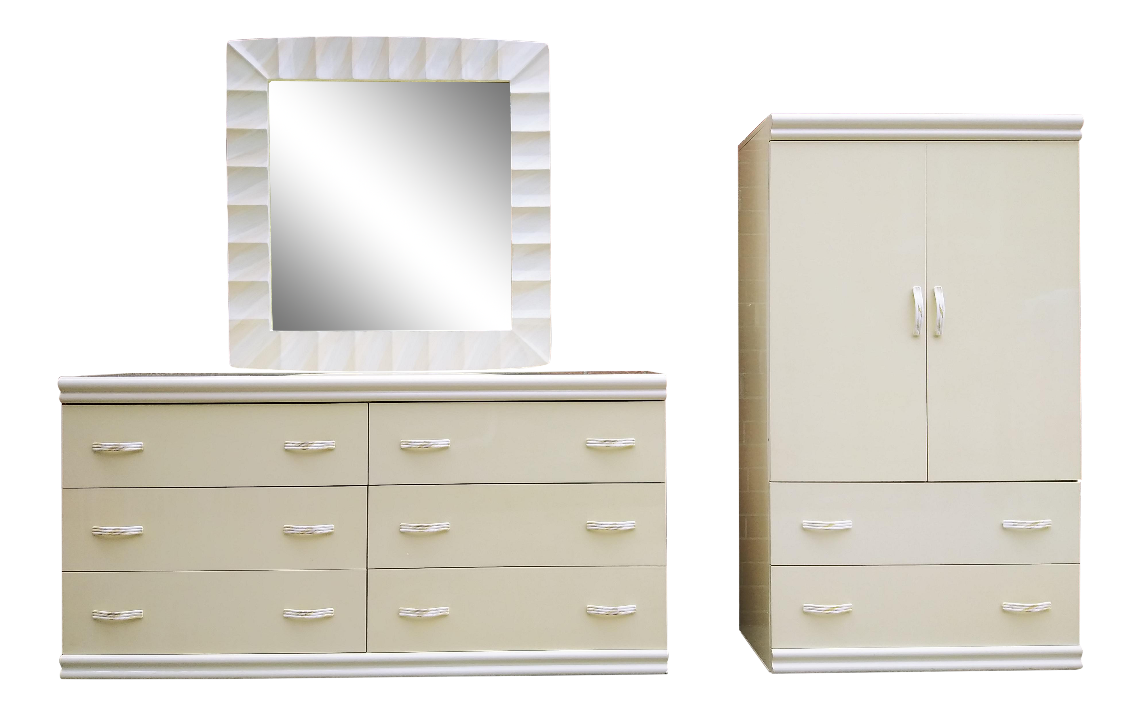 Vintage 1980s 1990s Italian Formica Dresser Mirror Armoire A