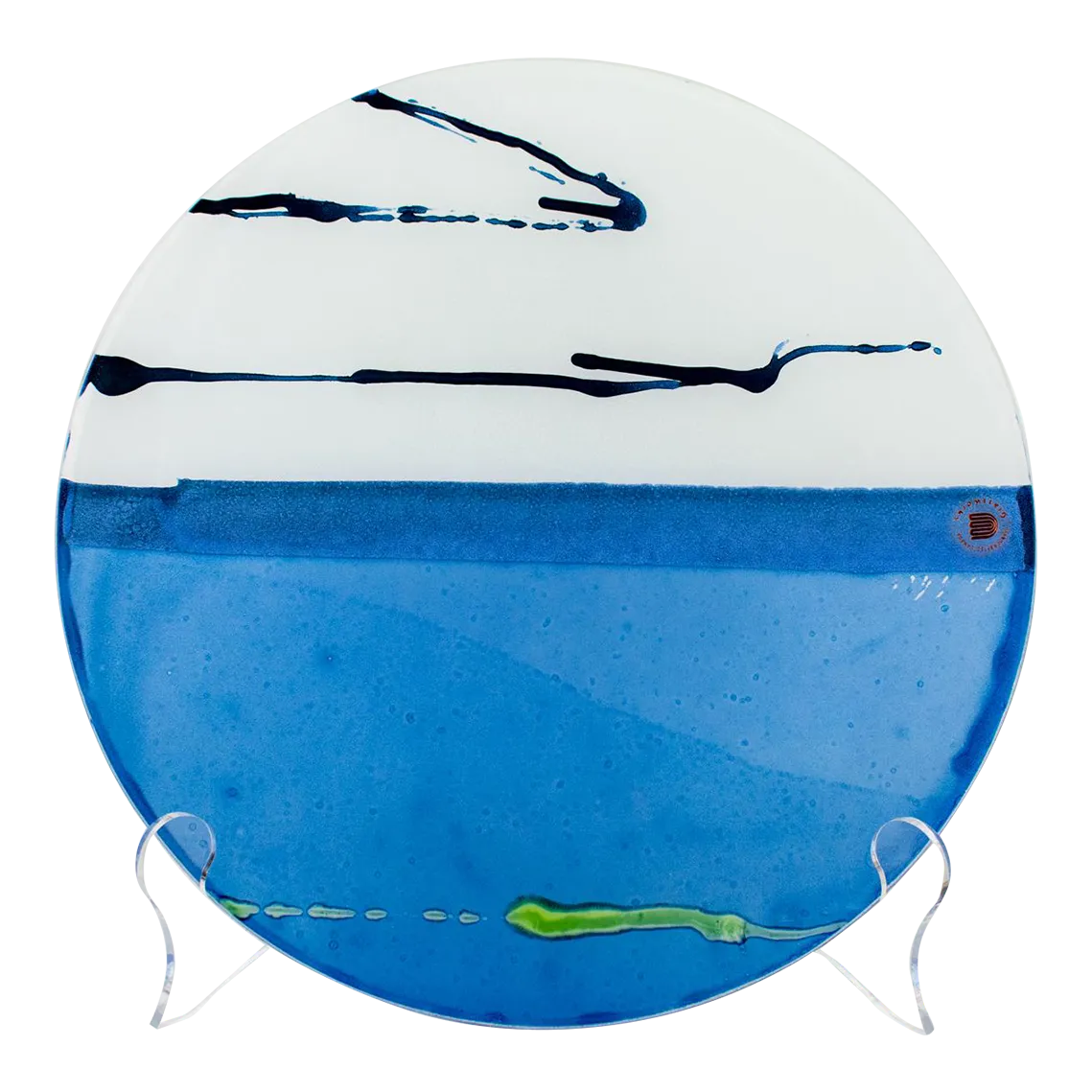 Signed, Dated 1983 Handcrafted Glassworks of Canada Art Glass 12" Decorative Plate Chairish