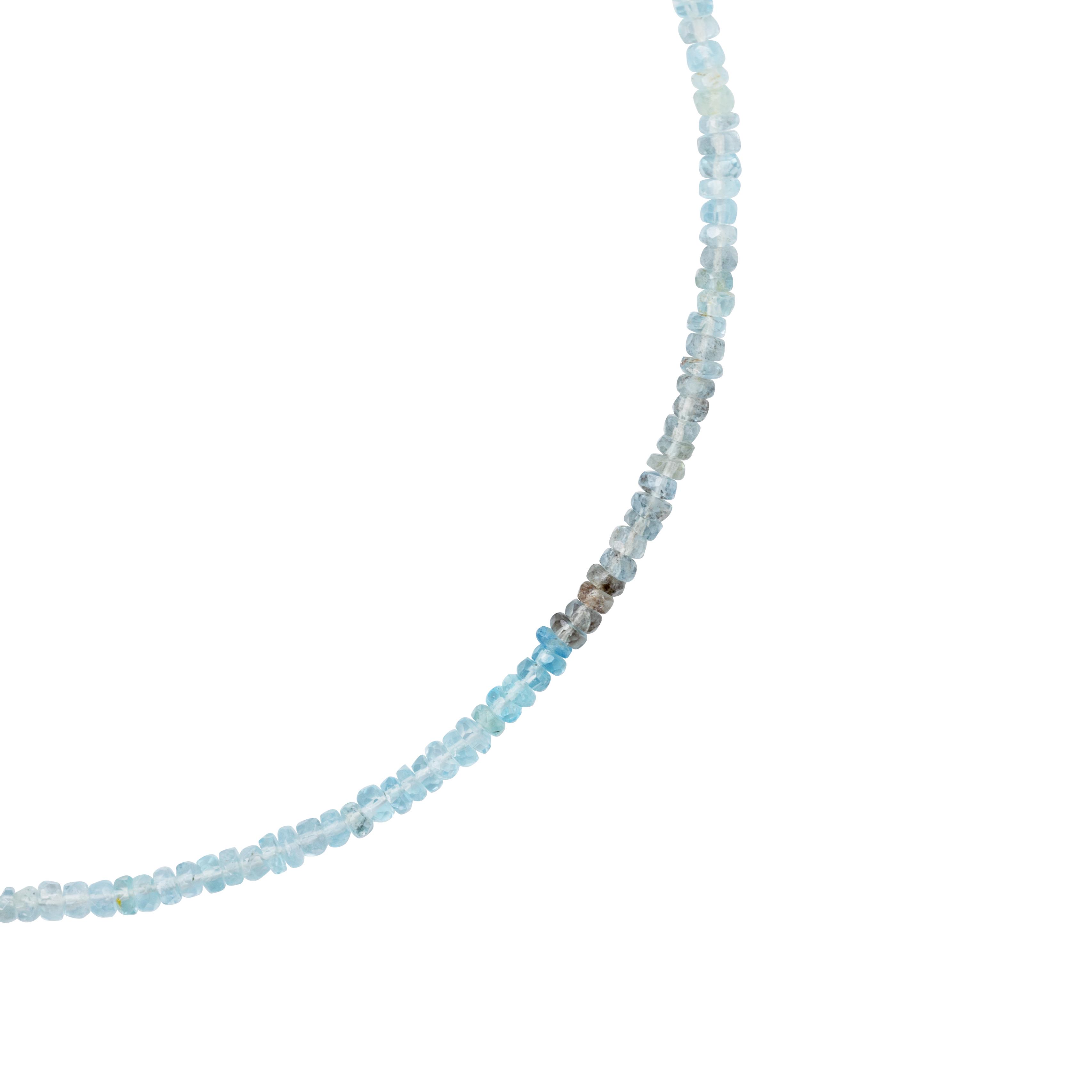 Moss Aquamarine Necklace 18k Gold