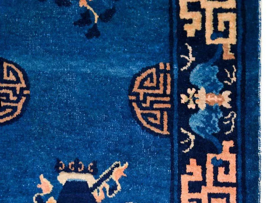 Early 20th Century Chinese Art Deco RunnerSet of Two Vintage RRP Co Roseville Ohio Stoneware Blue Band Crock Bowls