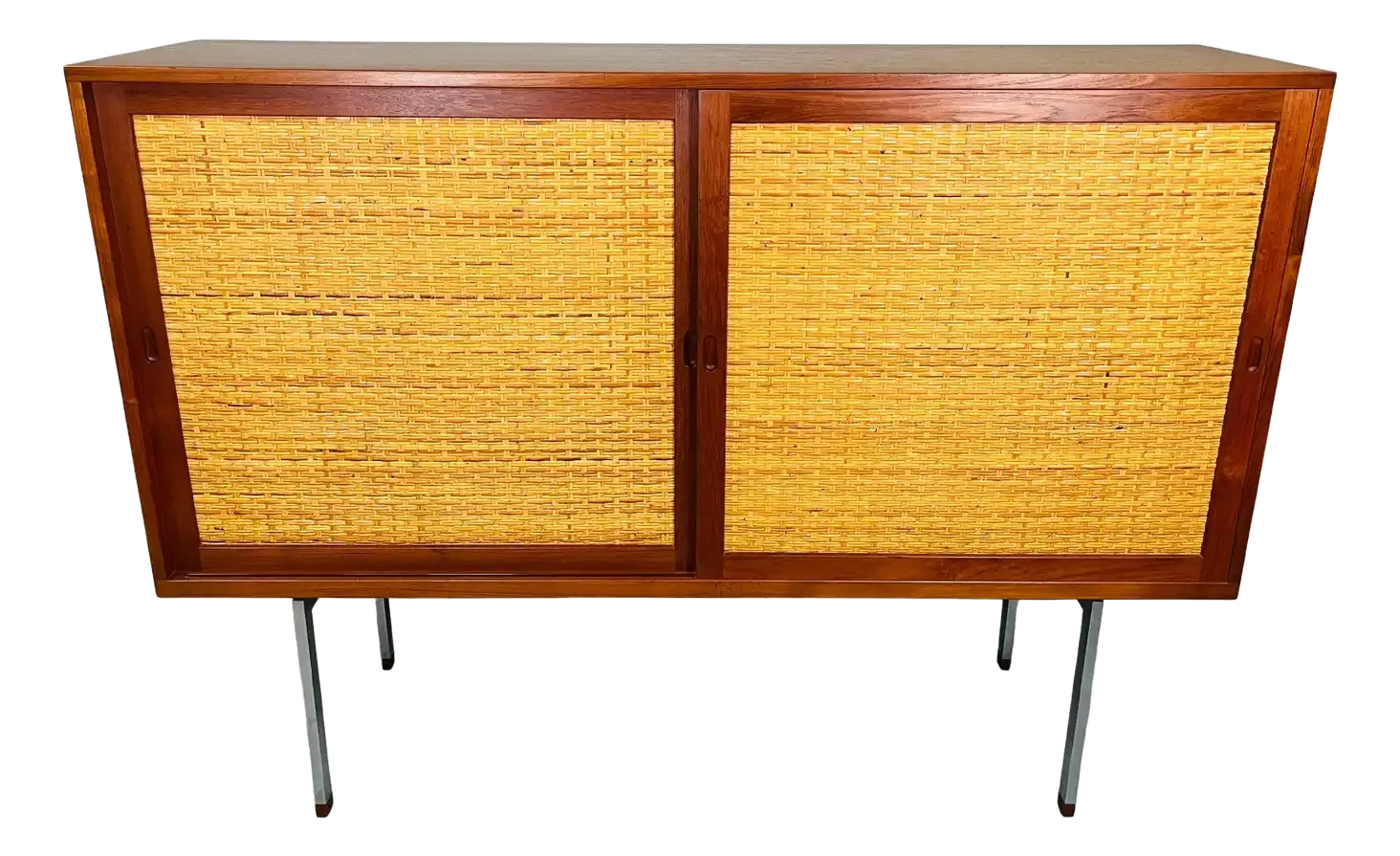 Hans Wegner Ry-33 Teak, Steel, Oak & Rattan Sideboard