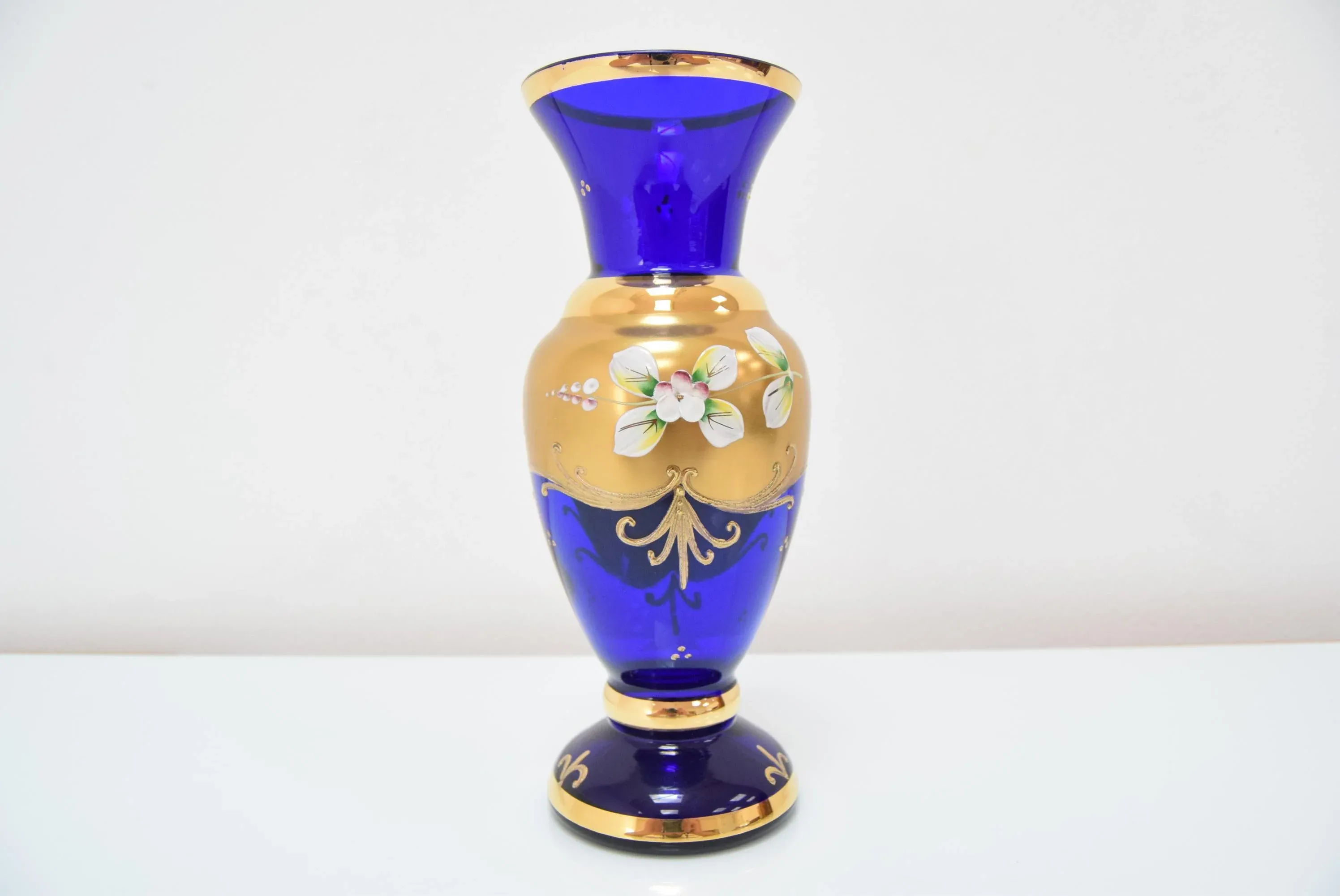 Mid-Century Handmade Gilt Vase by Novo Borske Sklo, 1960s | Chairish