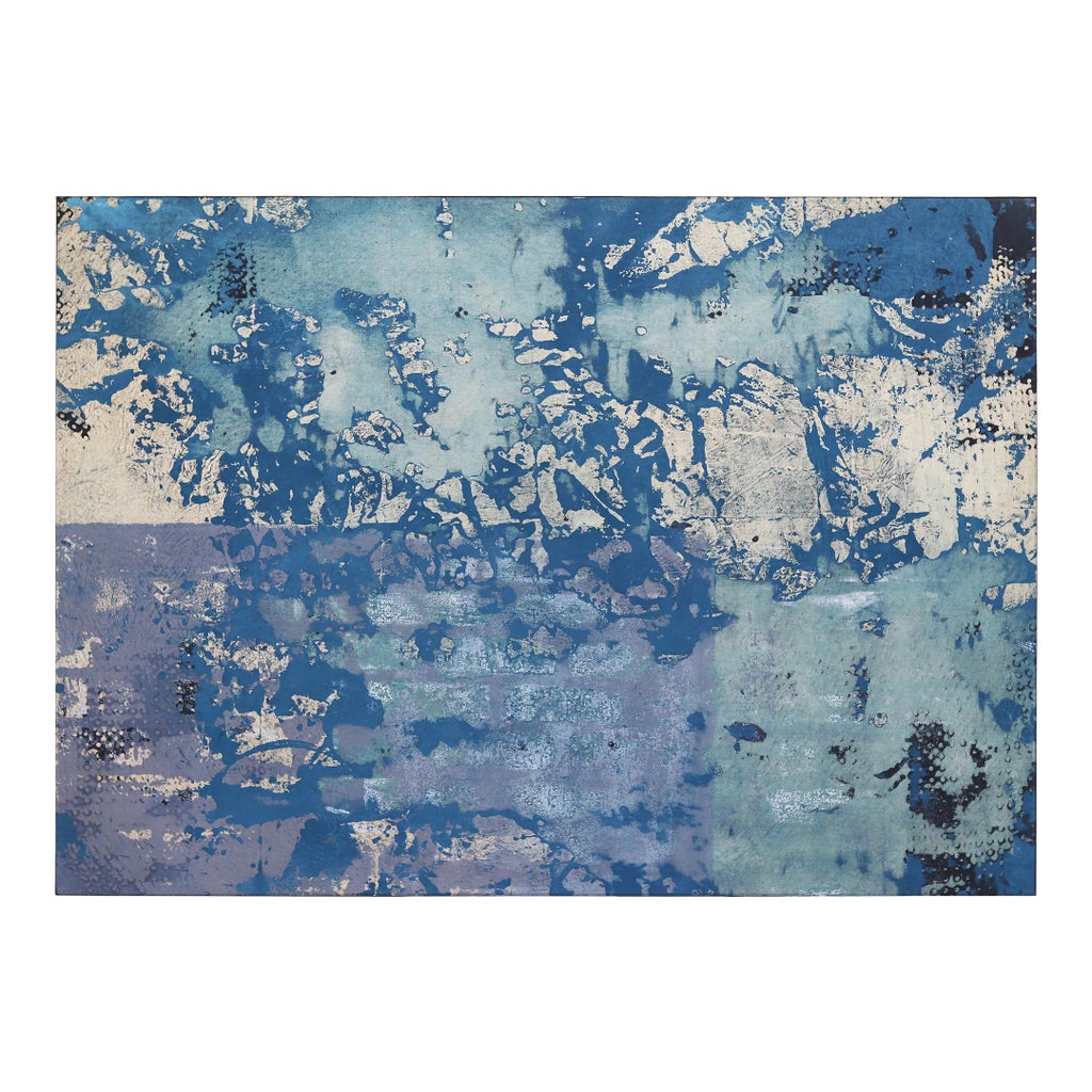 A586 - Large Contemporary Blue Abstract Painting With White Frame ...