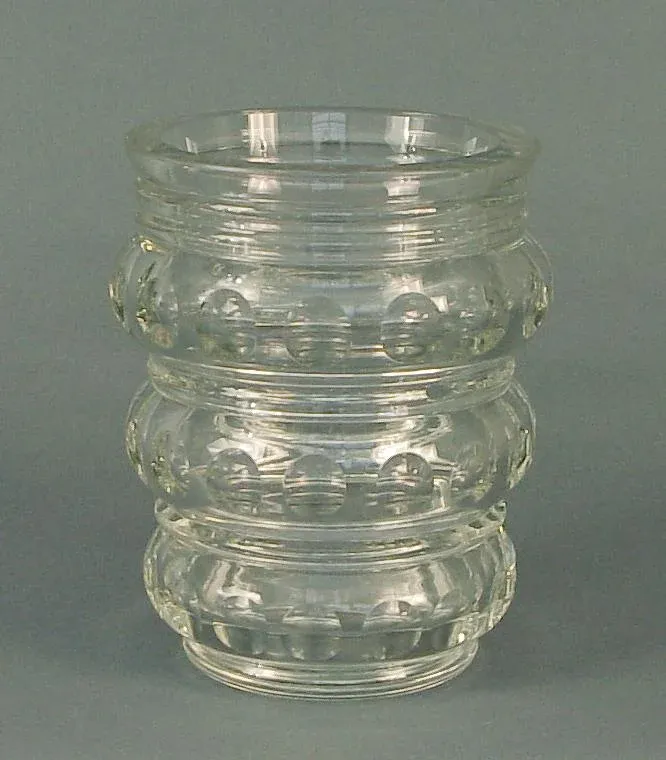 French Crystal Glass Vase, Modernist-Art Deco Era