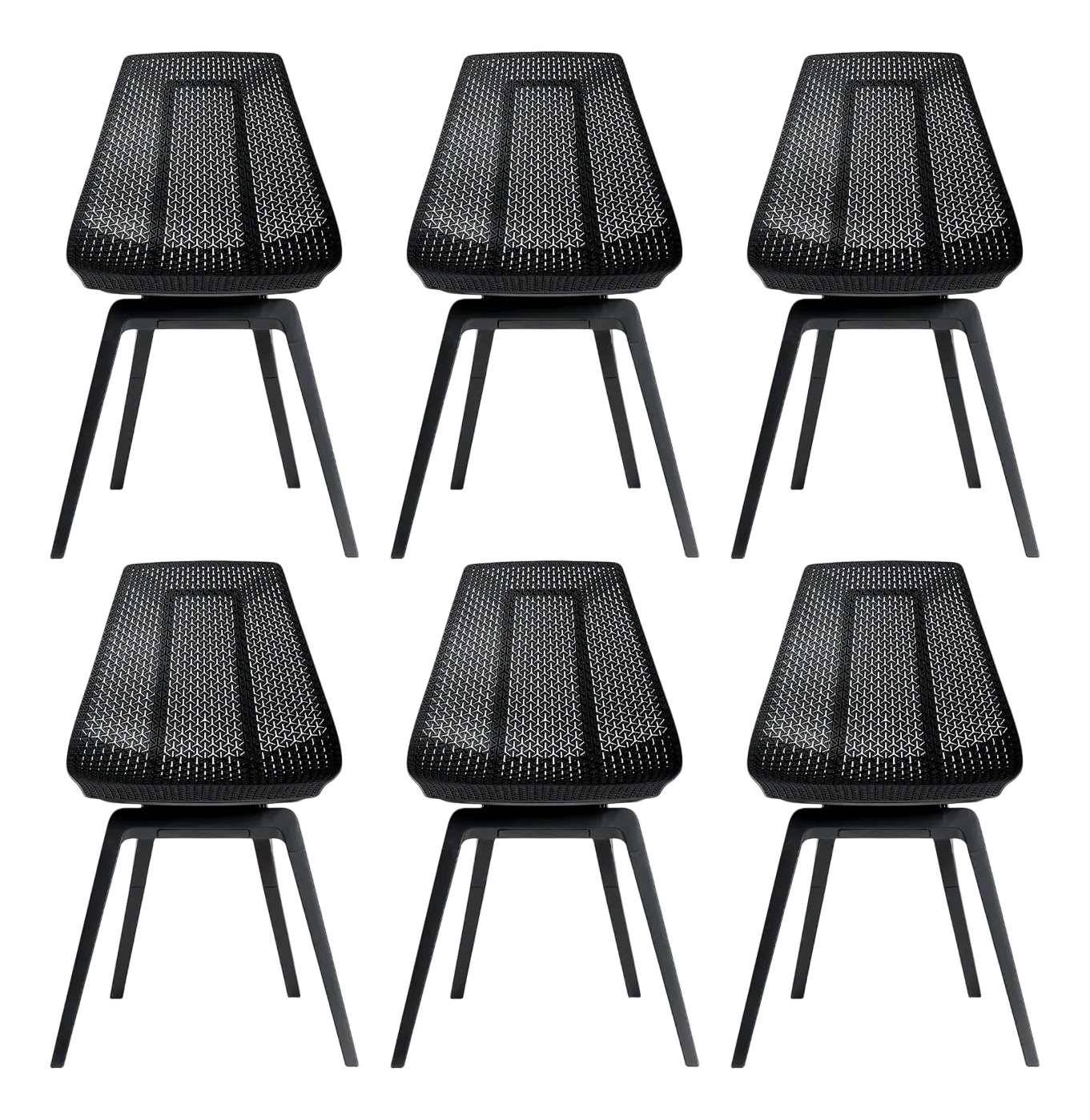 Noho Move Chairs in Black by Formway, Set of 6