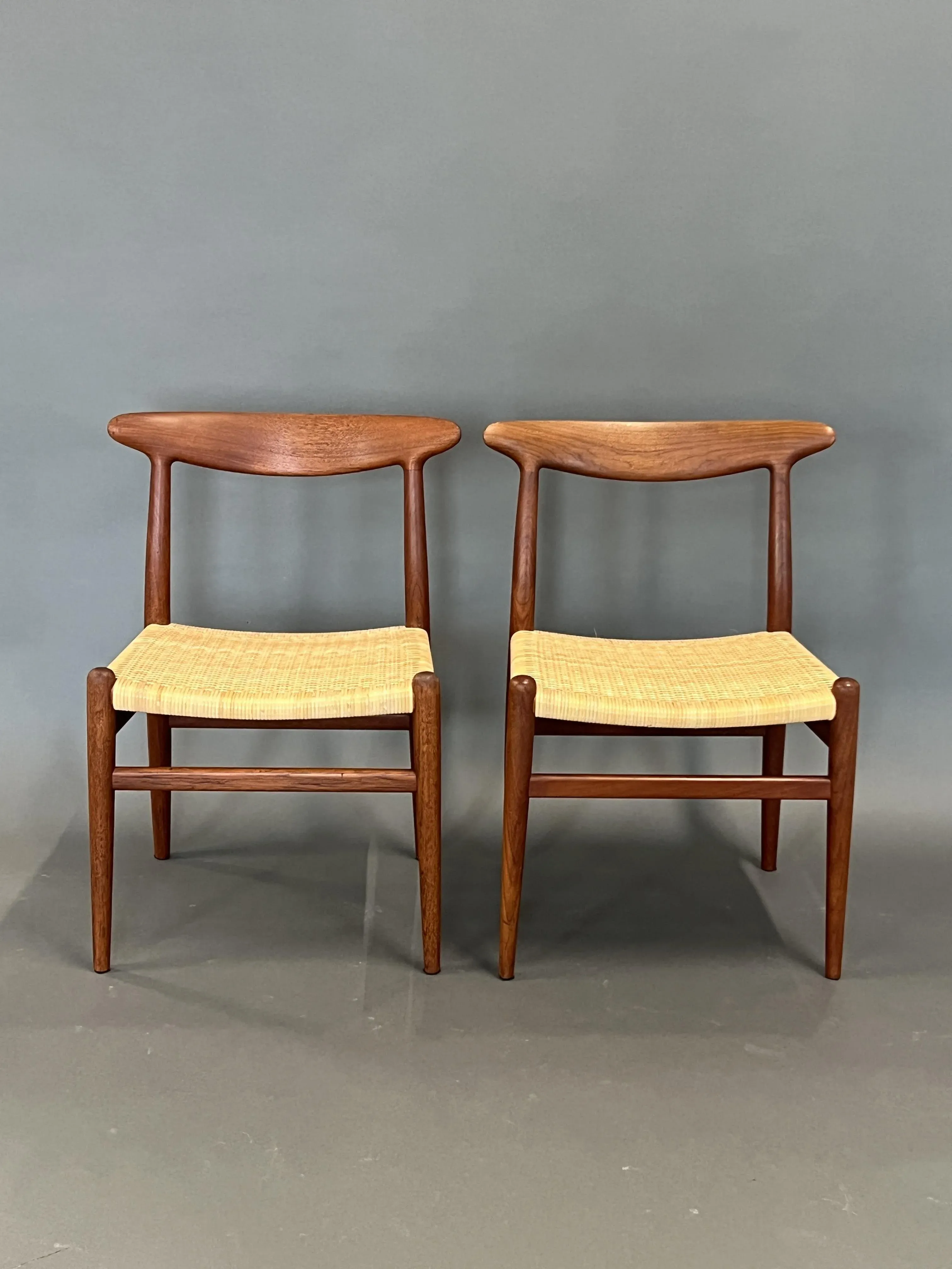 Vintage Chairs Model W2 by Hans J. Wegner for C.M. Madsen, Set of