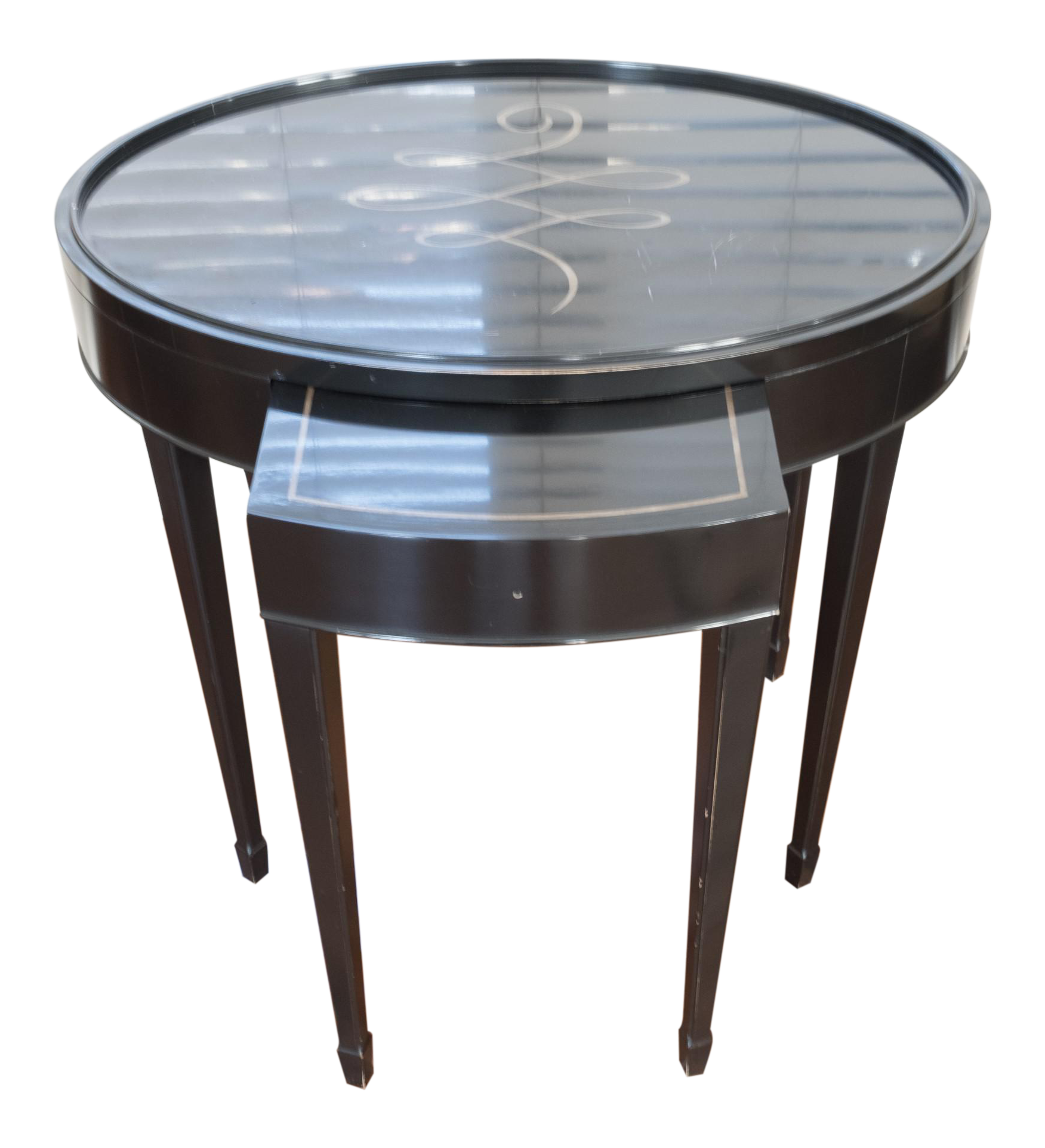 Black & Gold Calligraphy Side Table Chairish