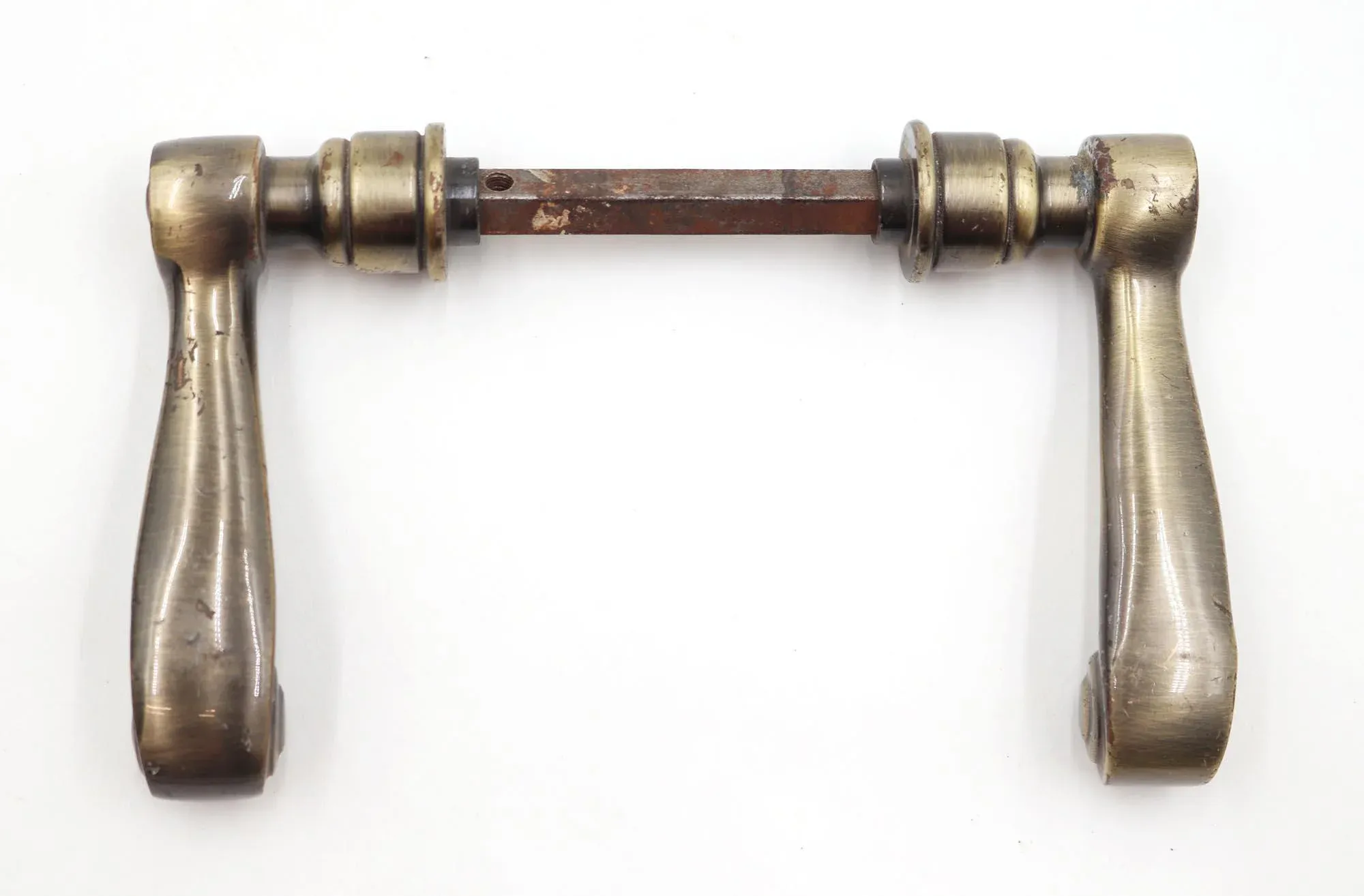 Pair of Modern Lacquered Brass Door Levers