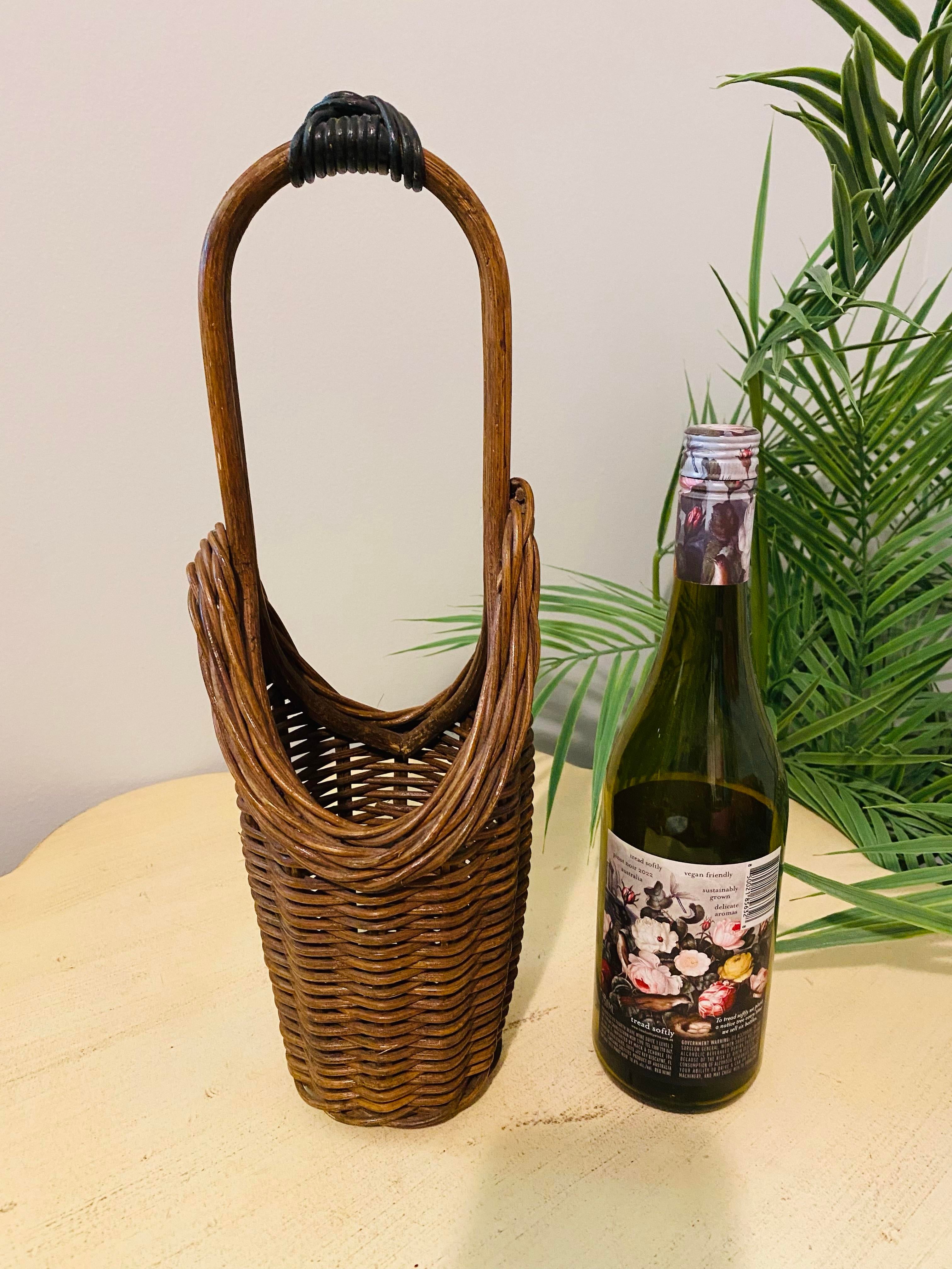 Antique French Provincial Wicker Wine Bottle Carrier Basket Chairish