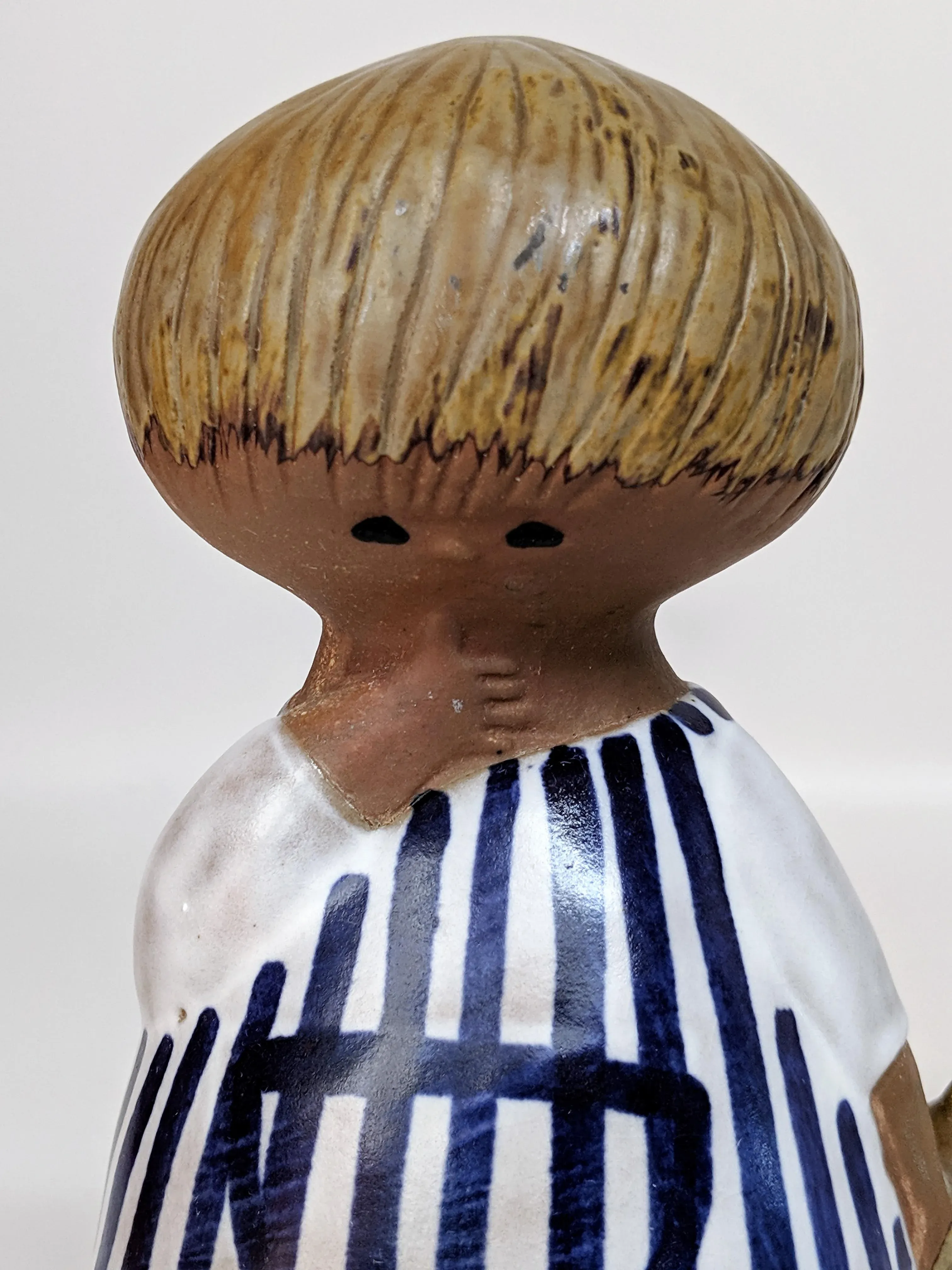 Lisa Larson Gustavsberg Sweden Malin Boy With Teddy Bear Figurine