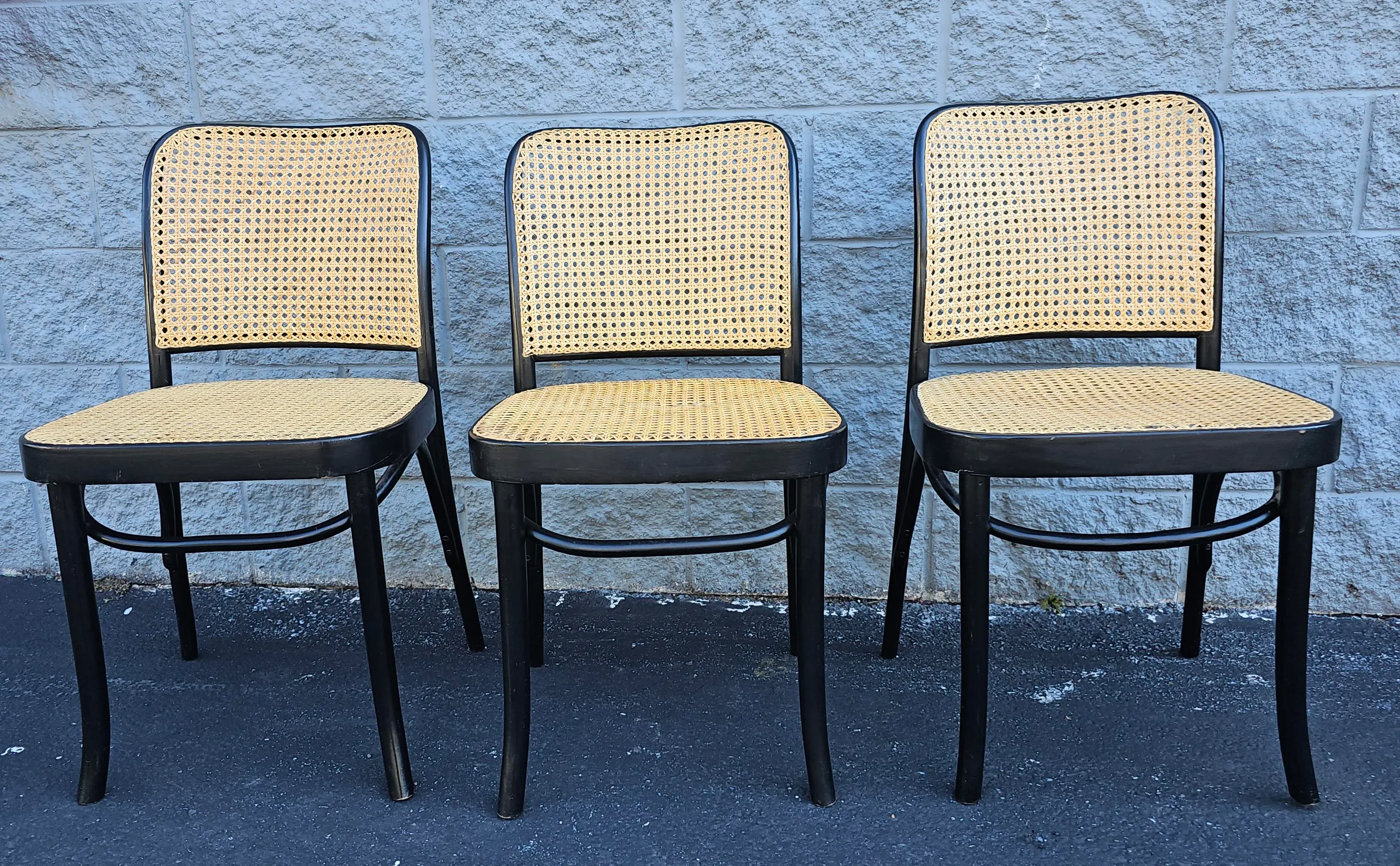 Josef Hoffman for Fmg Poland Ebonized and Caned Side Chair Chairish