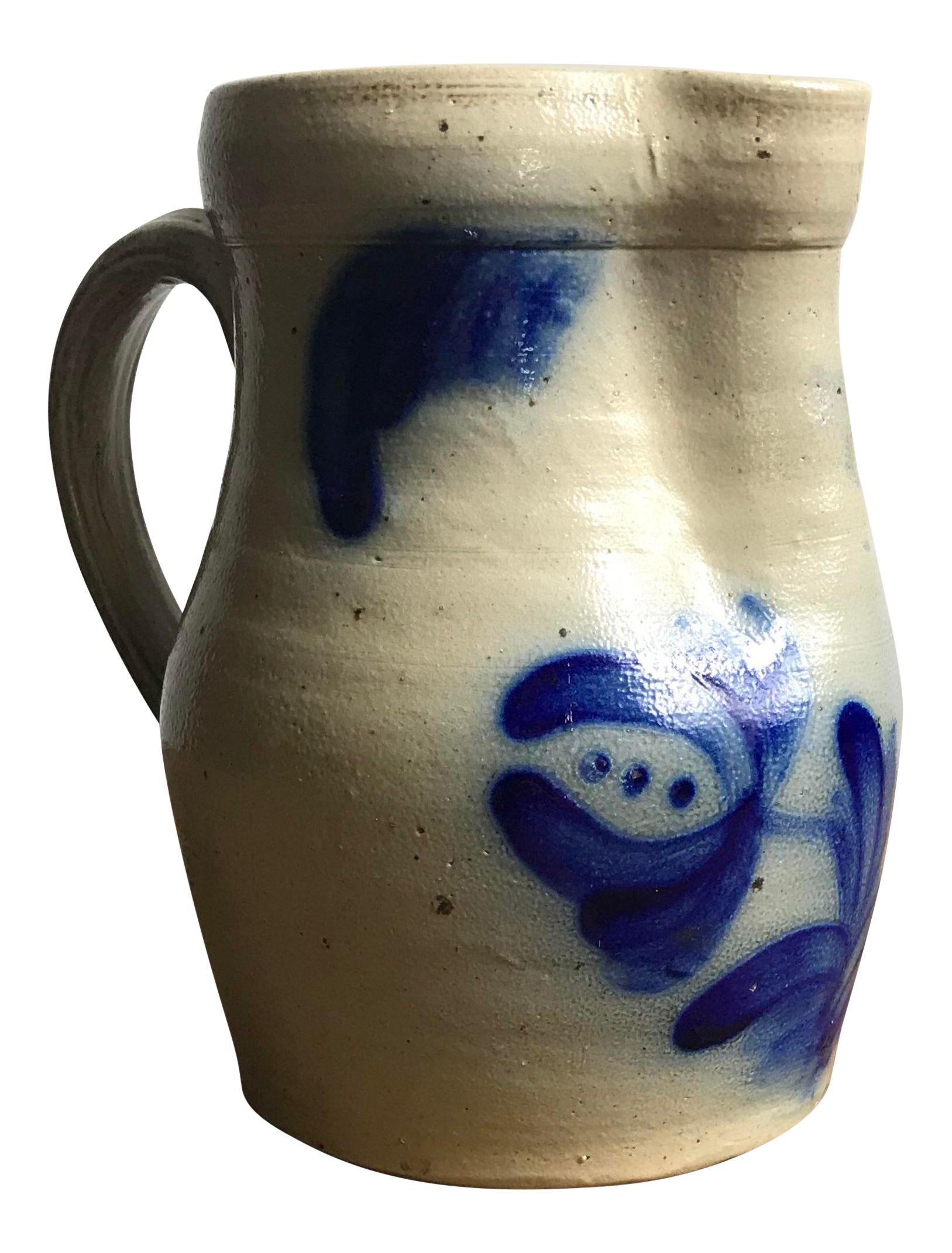 Vintage Beaumont Pottery Of York Maine Blue Flow Stoneware Floral
