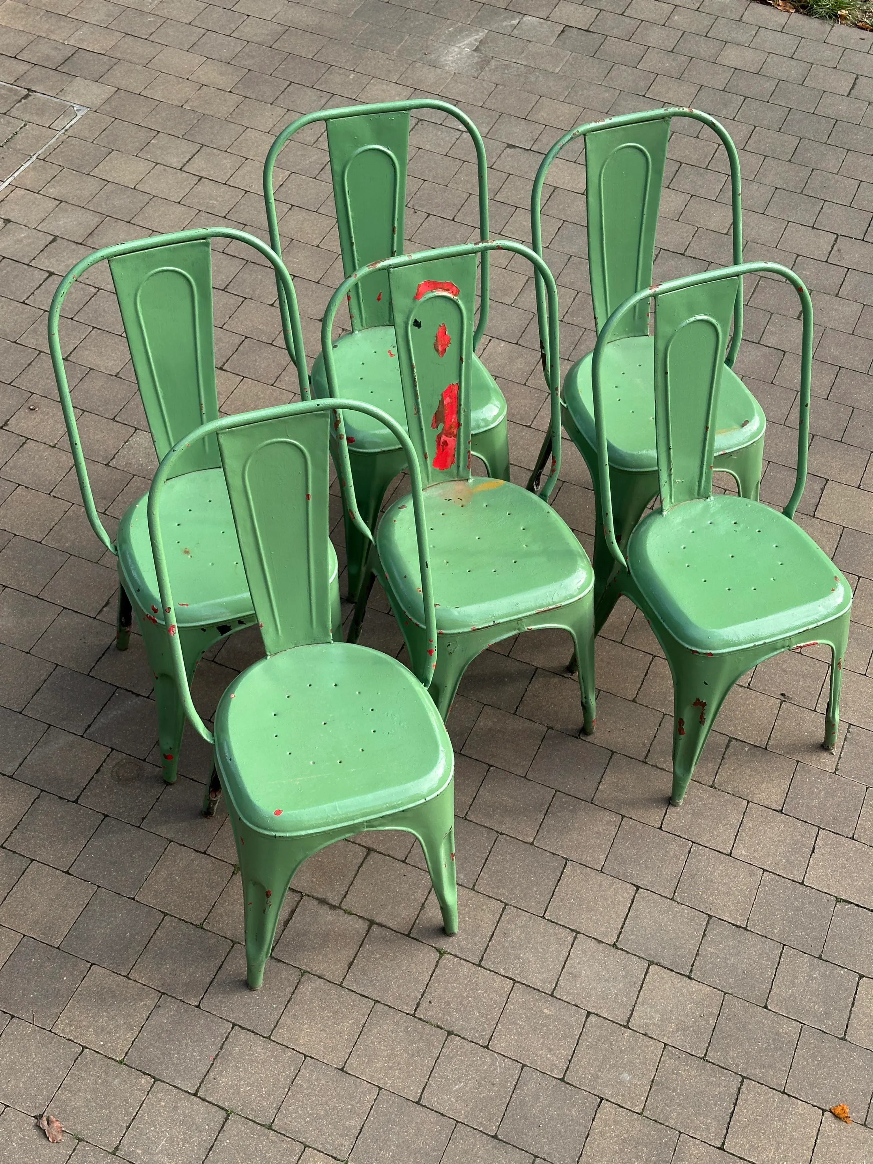 Chairs attributed to Xavier Pauchard for Tolix, 1950s, Set of 6