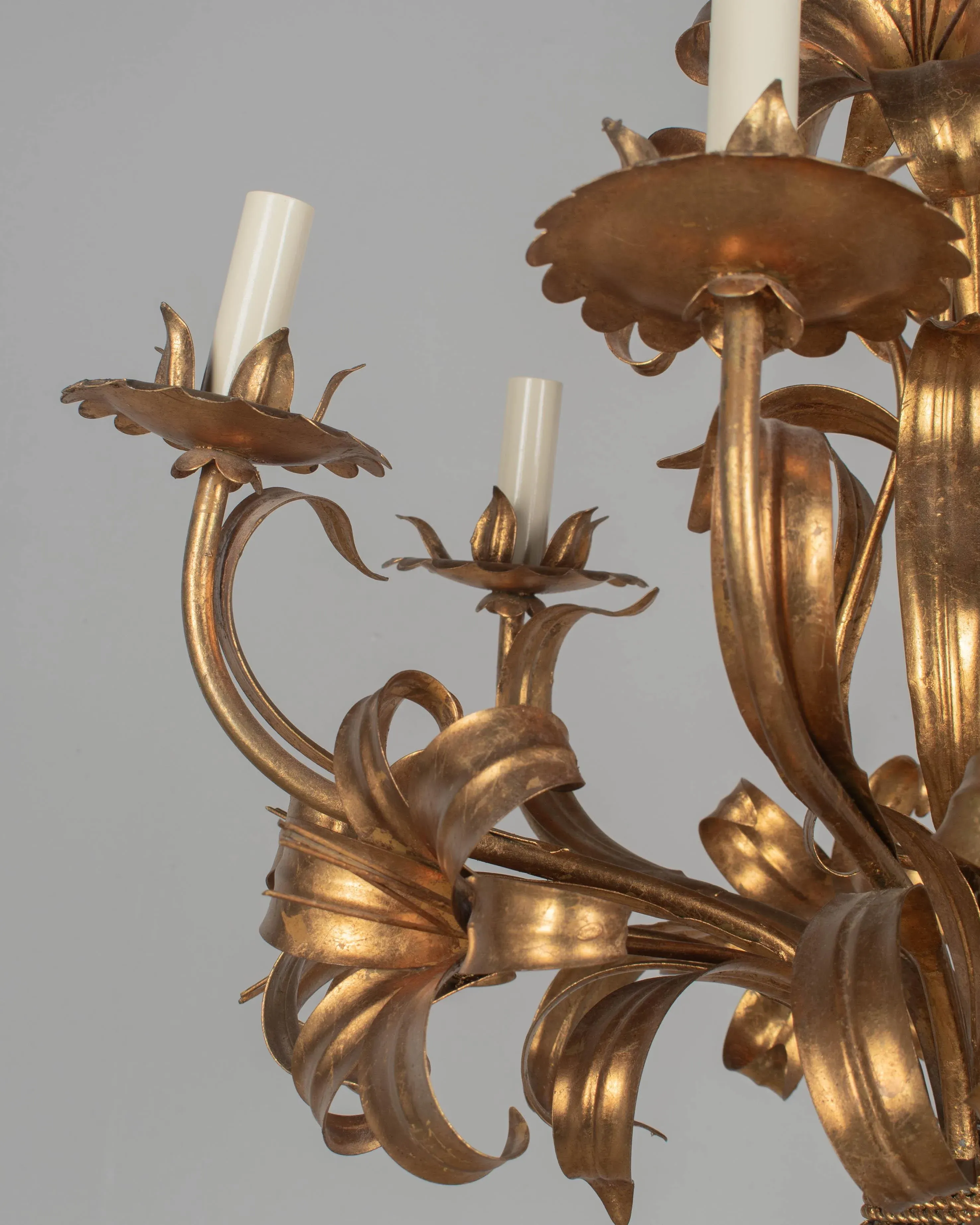 Italian Gilt Tôle Chandelier | Chairish